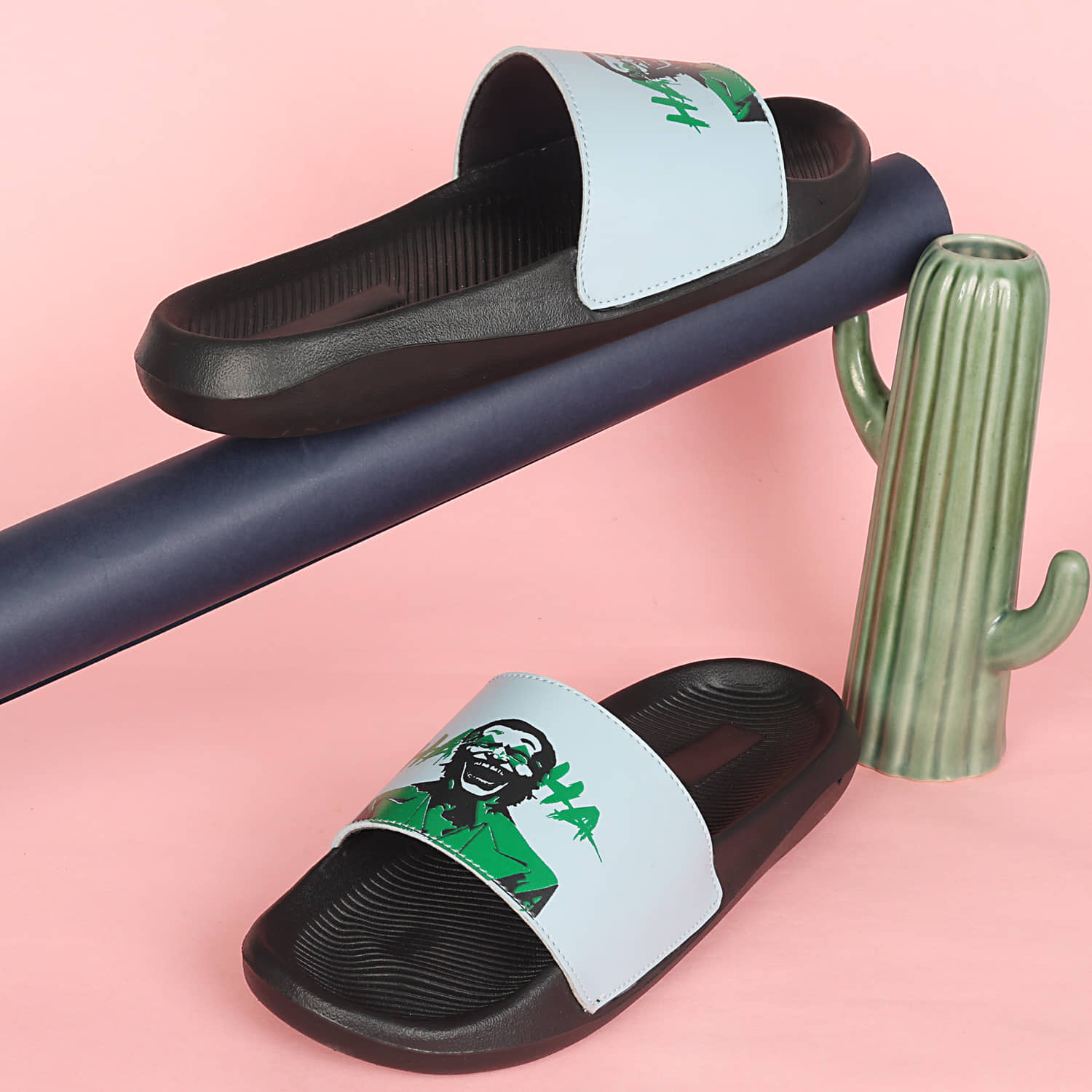 PERY PAO Blue Men's Slide Flip Flop