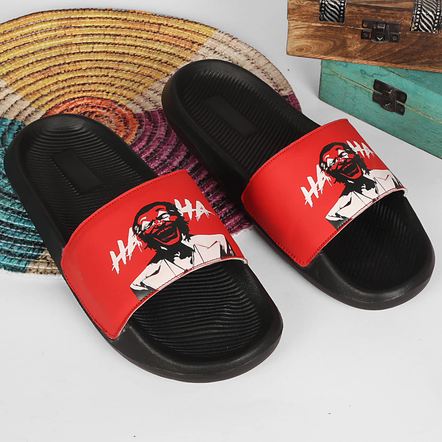 PERY PAO Red Men's Slide Flip Flop