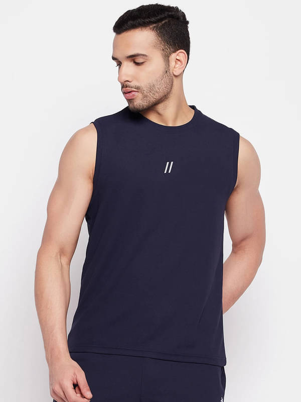 ParcelYard Pack of 1 Cotton Blend Gym Vest For Men ( Navy ) ParcelYard Pack of 1 Cotton Blend Gym Vest For Men ( Navy )