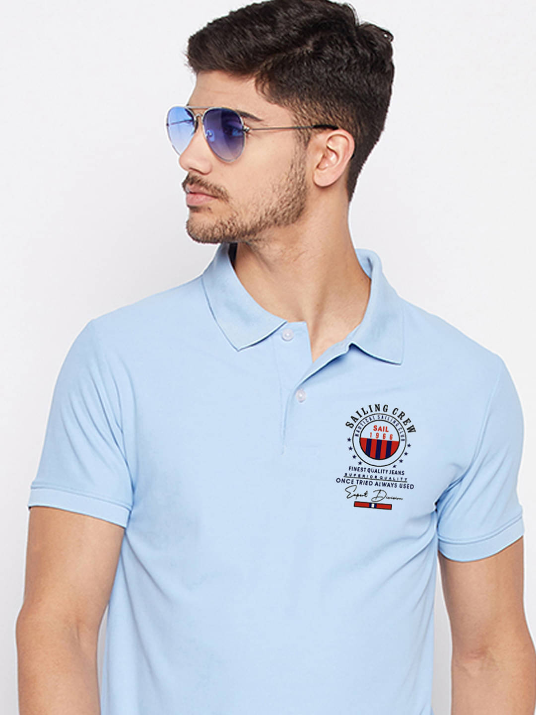 Riss Men Polyester Regular Fit Solid Polo T Shirt ( Sky Blue ) Riss Men Polyester Regular Fit Solid Polo T Shirt ( Sky Blue )