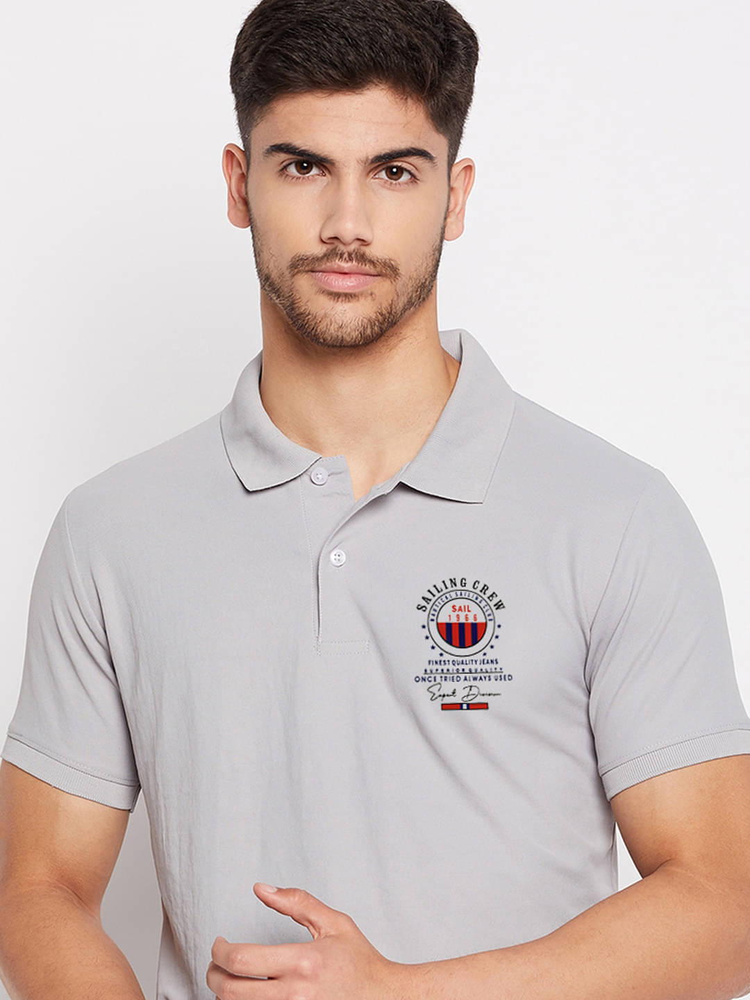 Riss Men Polyester Regular Fit Solid Polo T Shirt ( Grey ) Riss Men Polyester Regular Fit Solid Polo T Shirt ( Grey )