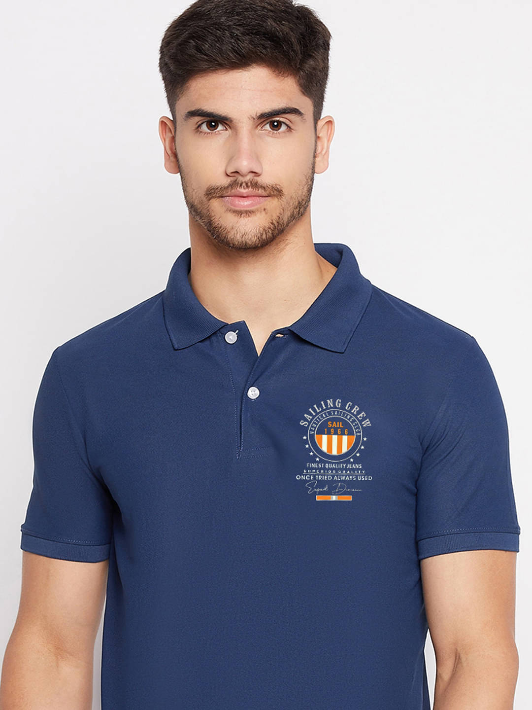 Riss Men Polyester Regular Fit Solid Polo T Shirt ( Navy Blue ) Riss Men Polyester Regular Fit Solid Polo T Shirt ( Navy Blue )
