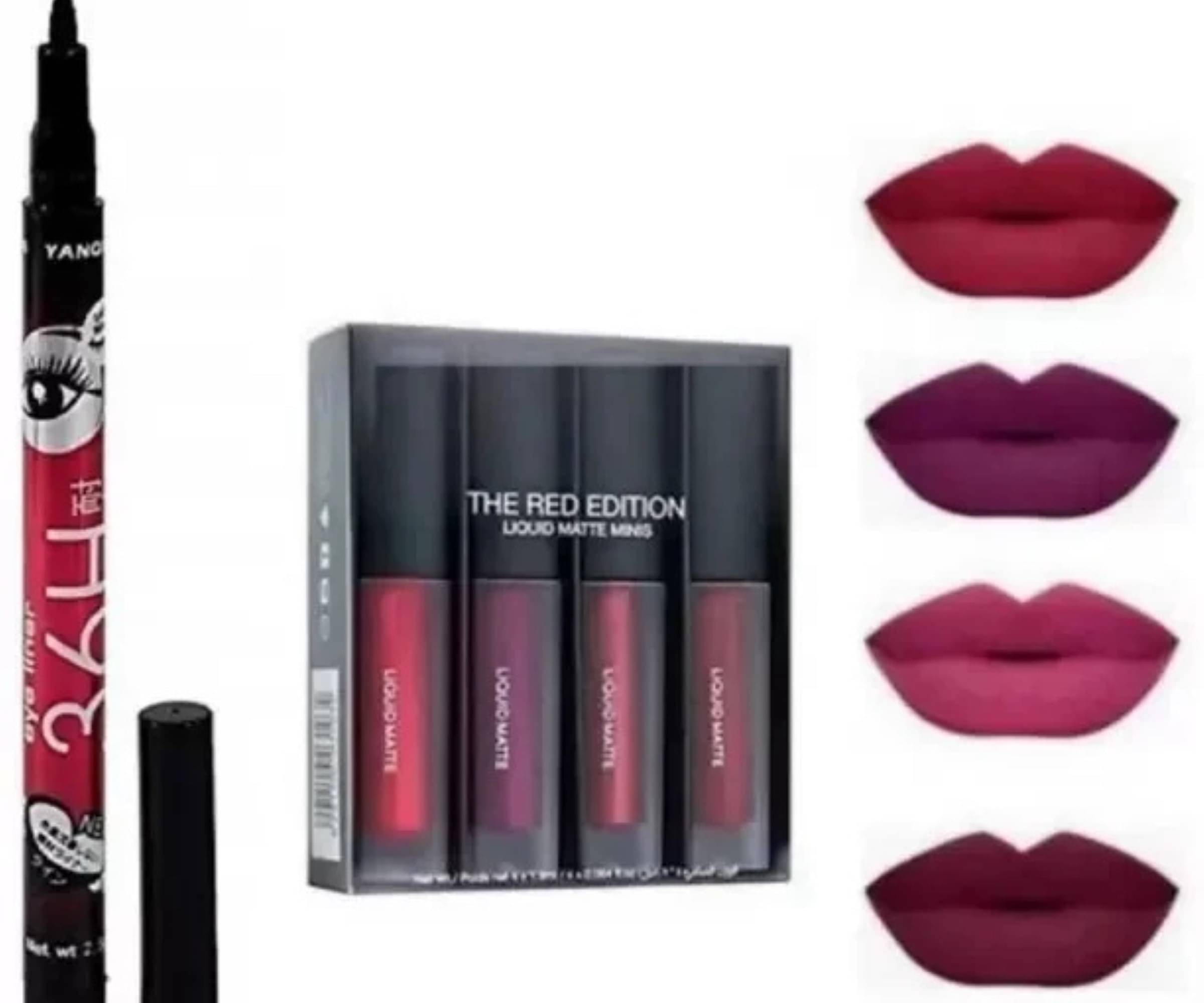     			SHEFFO Multi Matte Long Lasting Liquid Lipstick ( Pack of 4 )