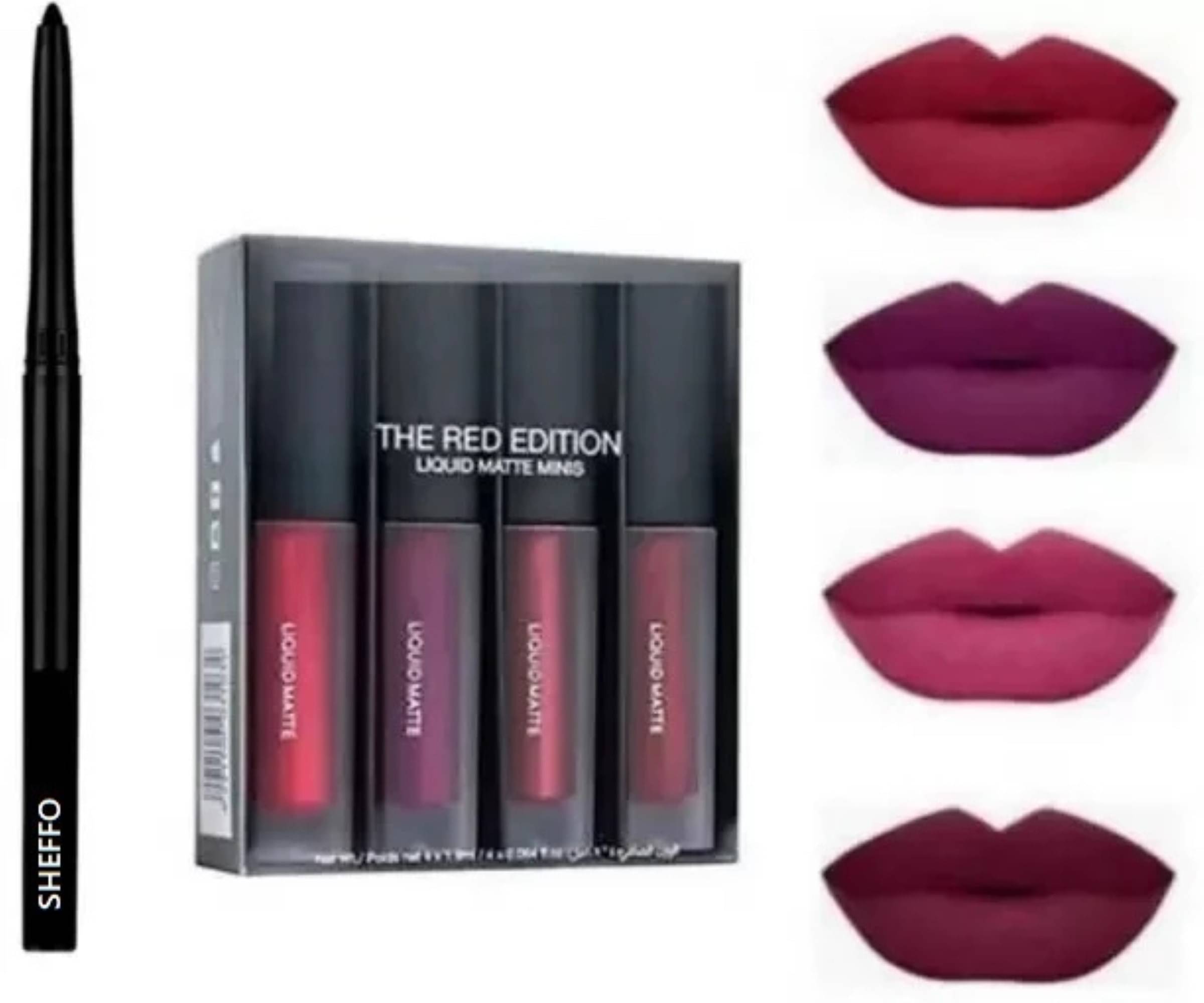     			SHEFFO Multi Matte Long Lasting Liquid Lipstick ( Pack of 5 )
