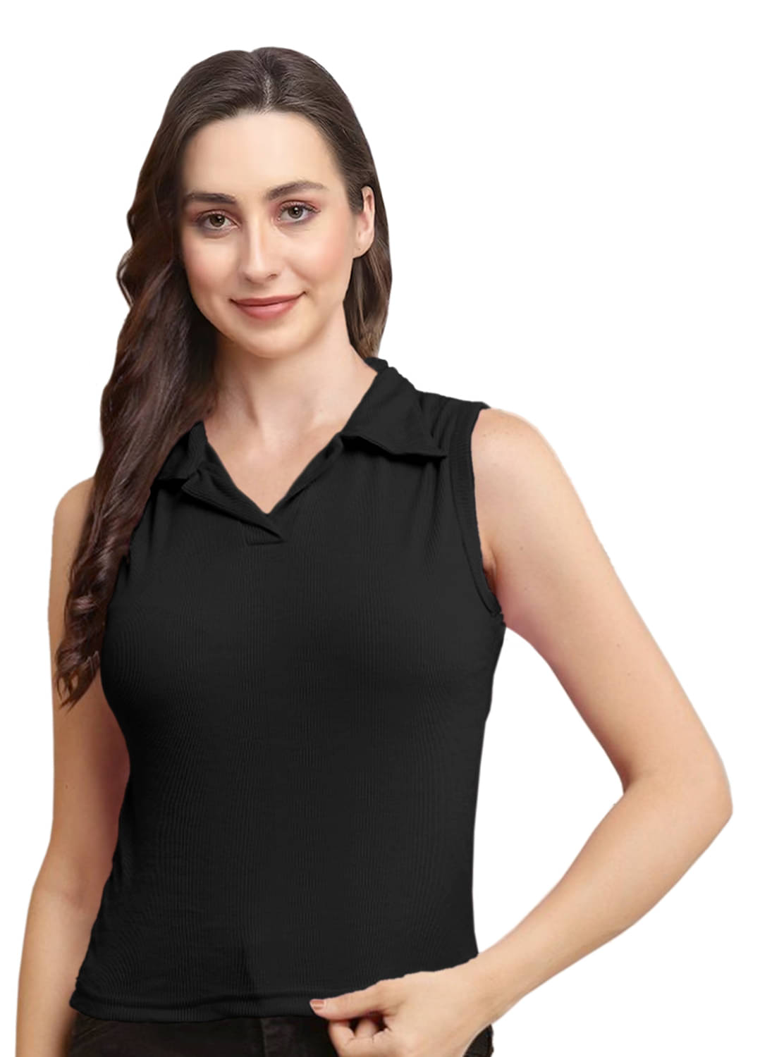     			SKYVIEW Women's Cotton Blend Regular Top ( Black )