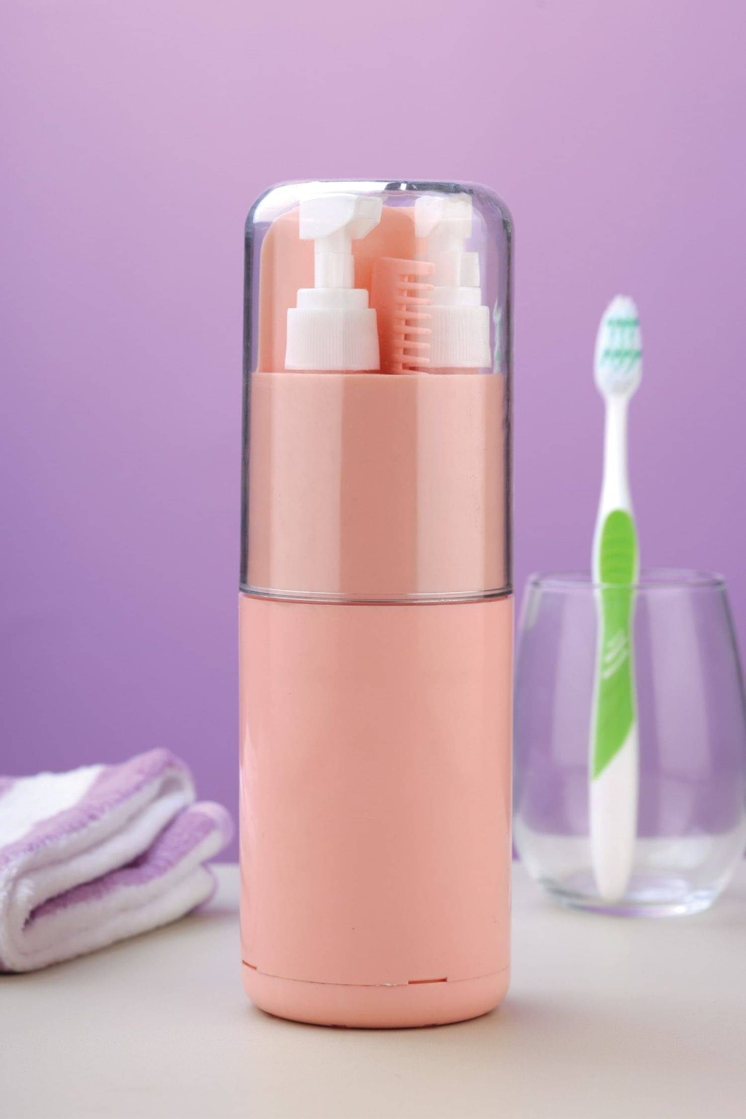     			SMARTHOMEMART Pink 6 in 1 Travel Essential Kit