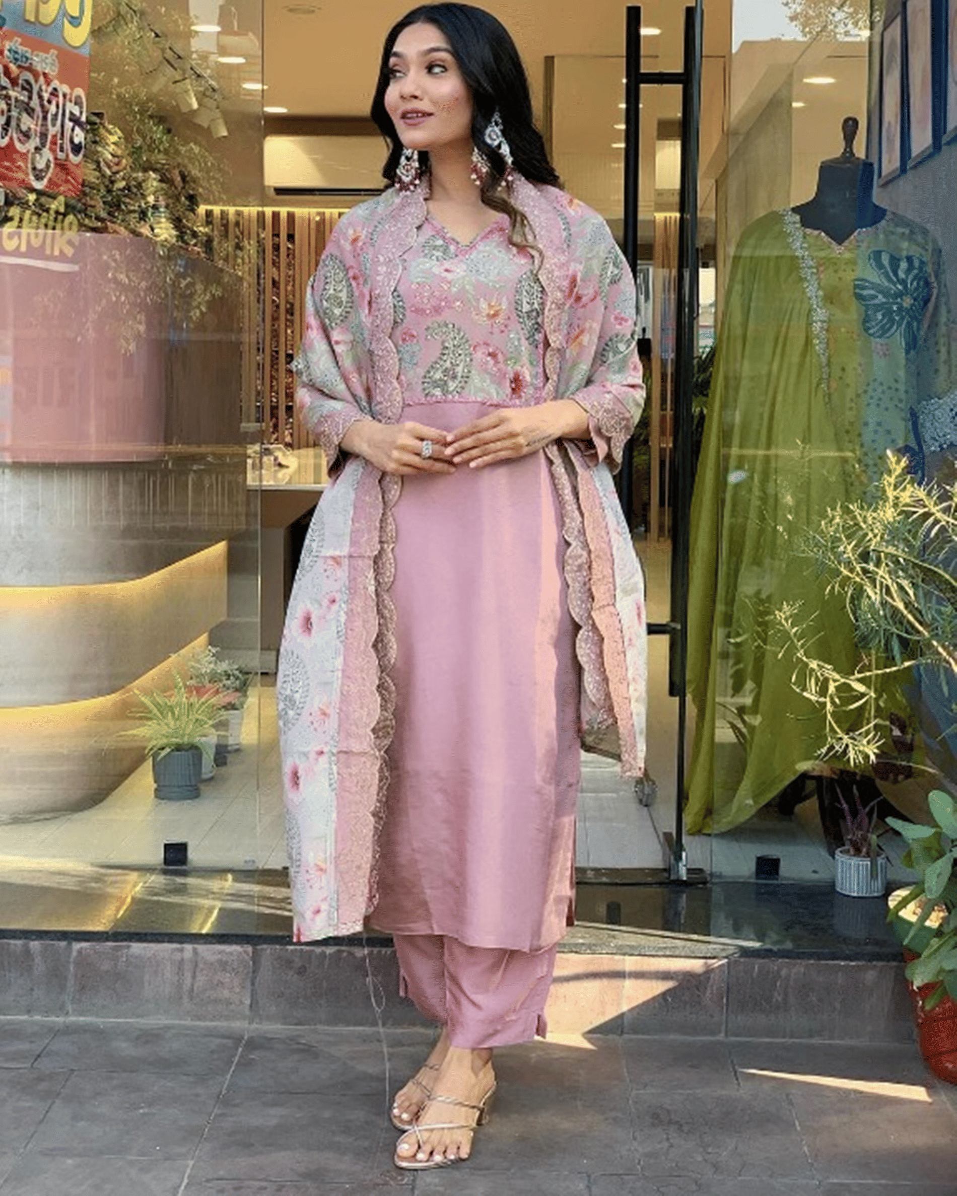 SRF JAIPR Women Cotton Printed Straight Kurti ( Pink ) SRF JAIPR Women Cotton Printed Straight Kurti ( Pink )