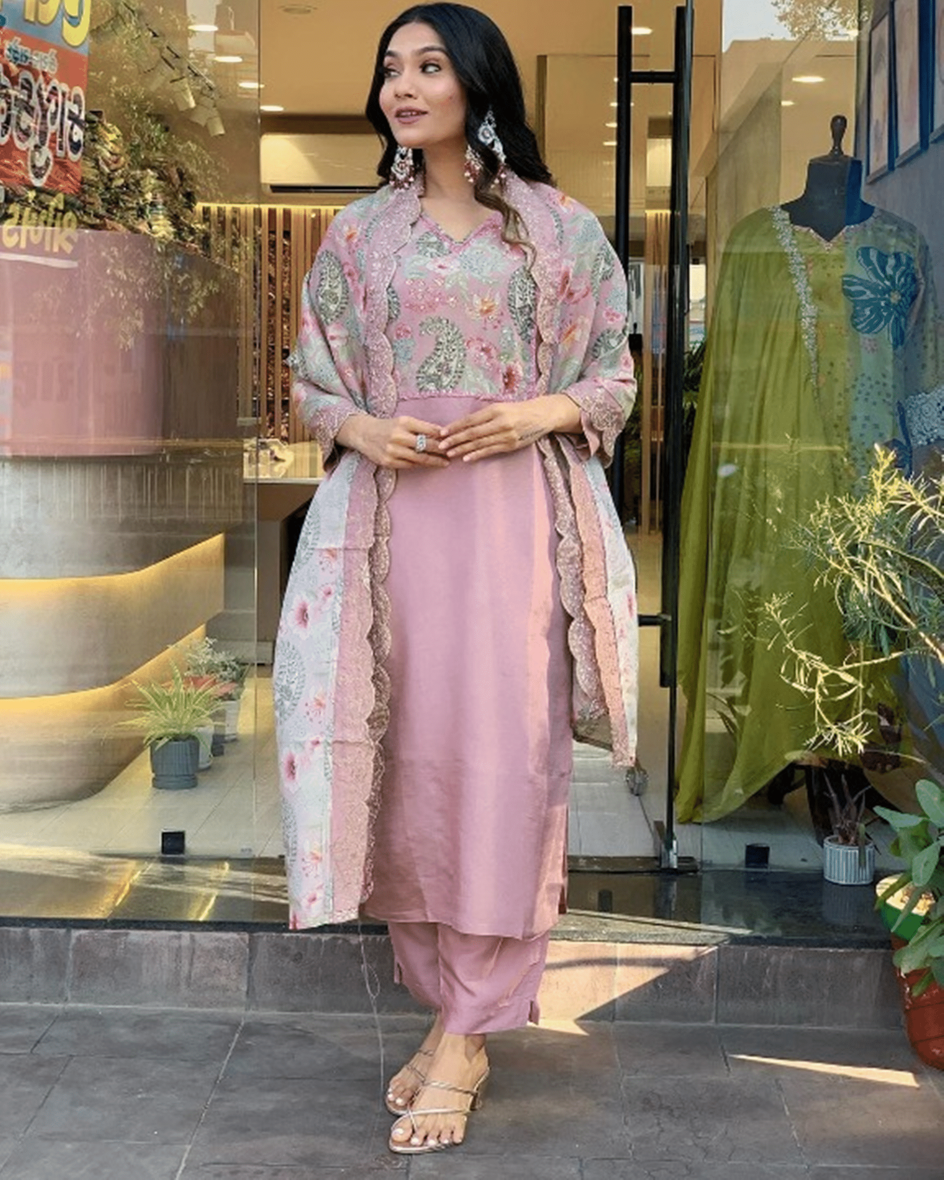 SRF JAIPR Women Cotton Printed Straight Kurti ( Pink ) SRF JAIPR Women Cotton Printed Straight Kurti ( Pink )