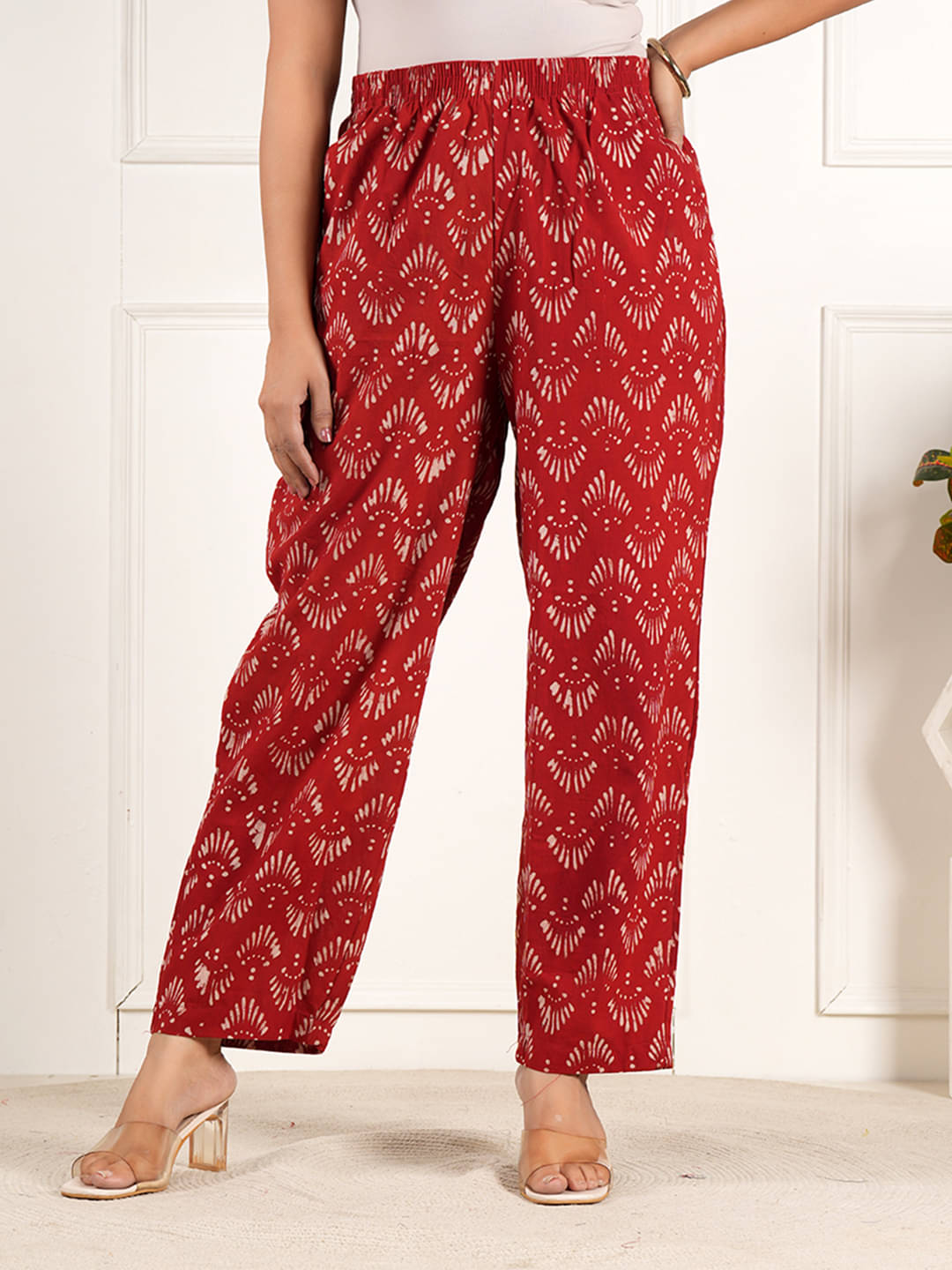     			STYLE SHOES Maroon Cotton Women's Nightwear Pyjama ( Pack of 1 )