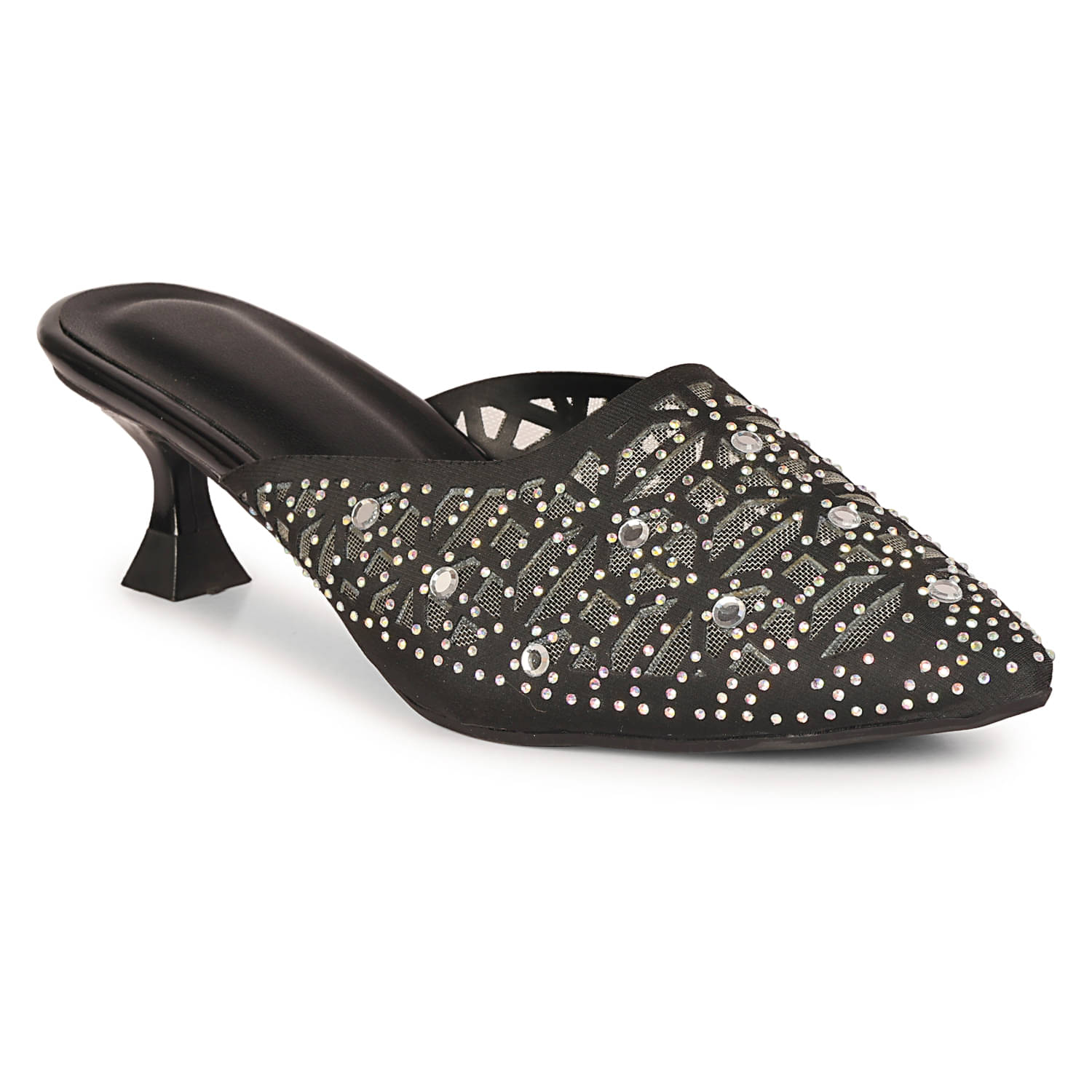     			Saheb Black Women's Mules Heels