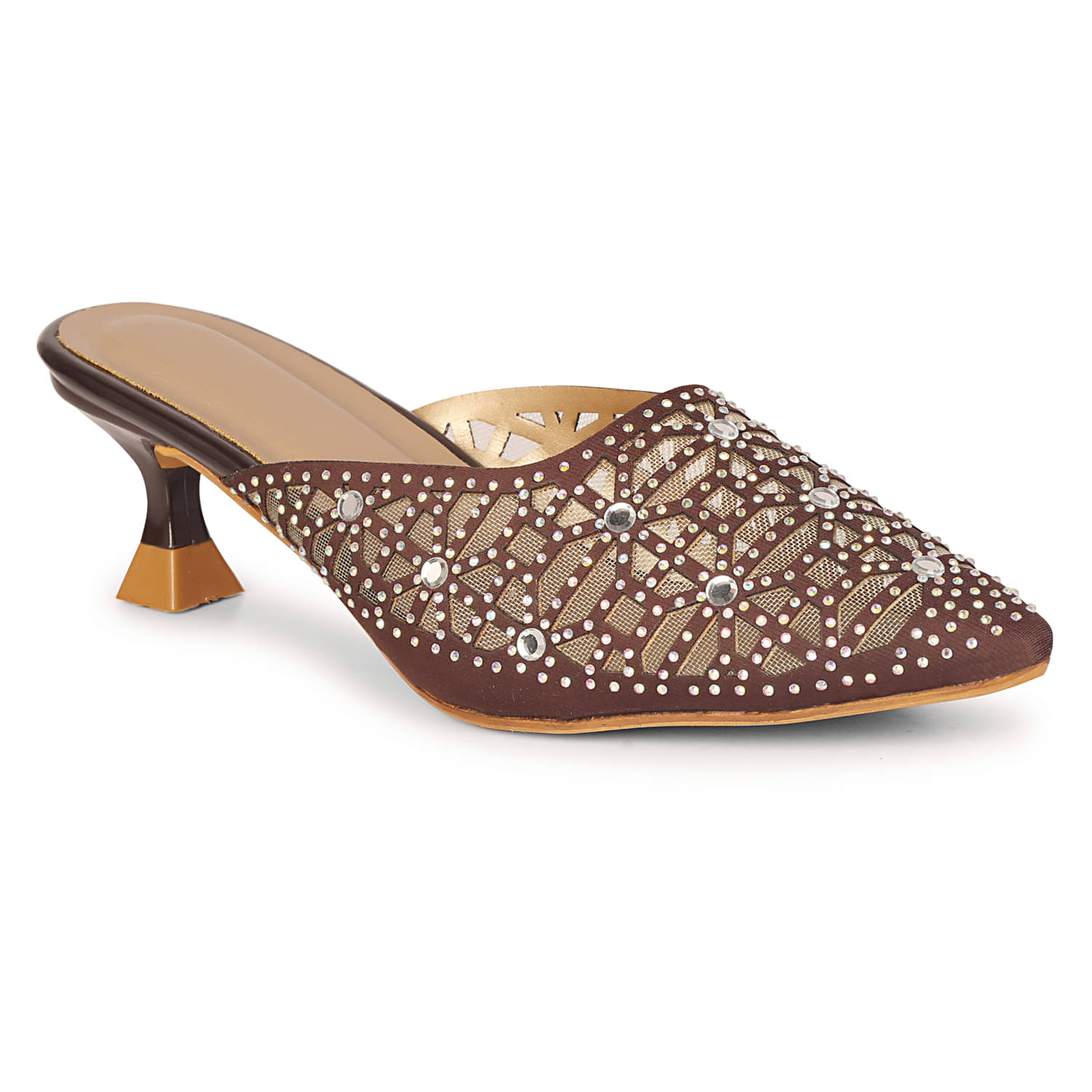     			Saheb Brown Women's Mules Heels