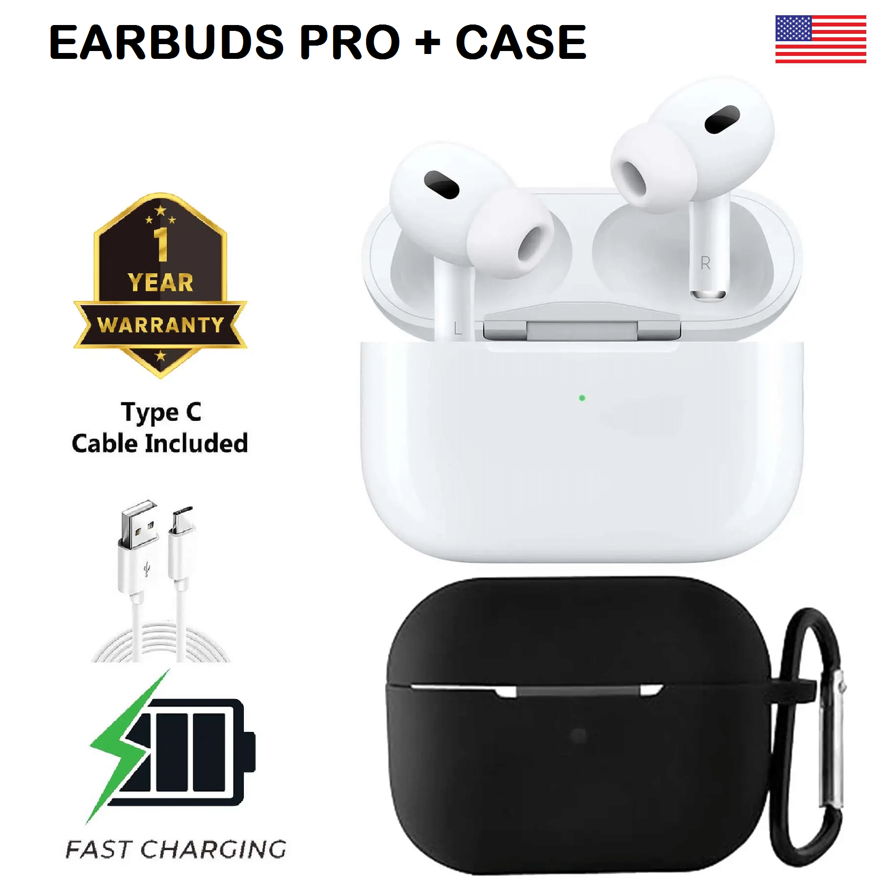 Smart ANC Earbuds with Wireless Bluetooth 5.3 | Type-C Case Included (Black) Smart ANC Earbuds with Wireless Bluetooth 5.3 | Type-C Case Included (Black)