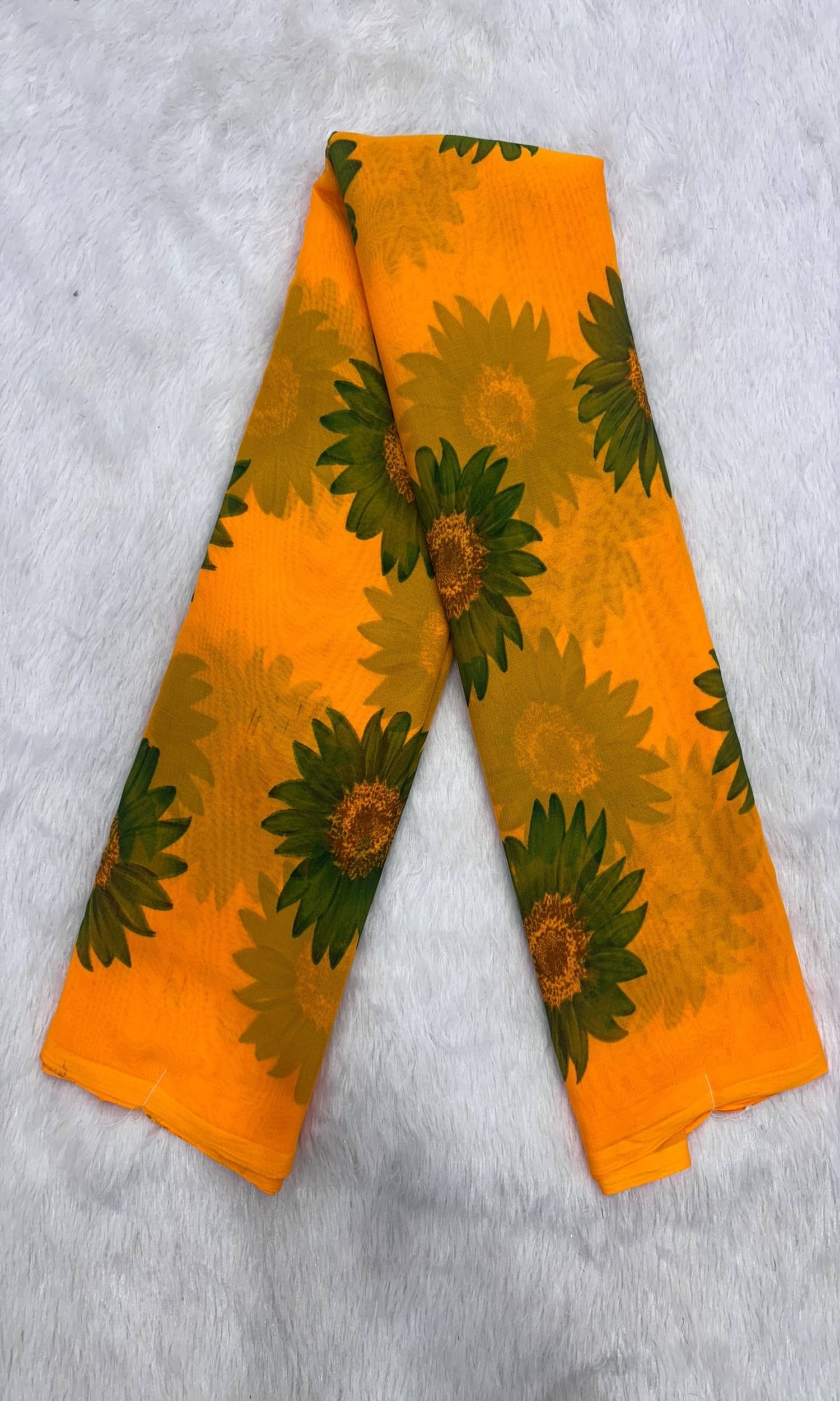 Sureta Georgette Printed Regular Saree With Unstitched Blouse Piece ( Green )     			Sureta Georgette Printed Regular Saree With Unstitched Blouse Piece ( Green )