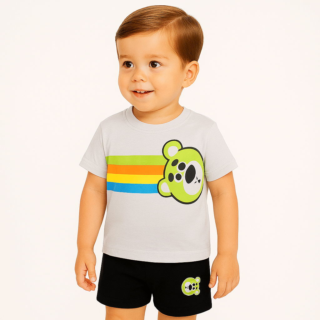     			Tring Pack of 1 Boys Cotton Blend T-Shirt & Shorts Set ( Grey )