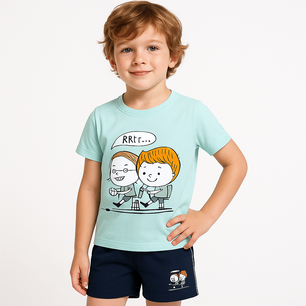     			Tring Pack of 1 Boys Cotton Blend T-Shirt & Shorts Set ( Blue )