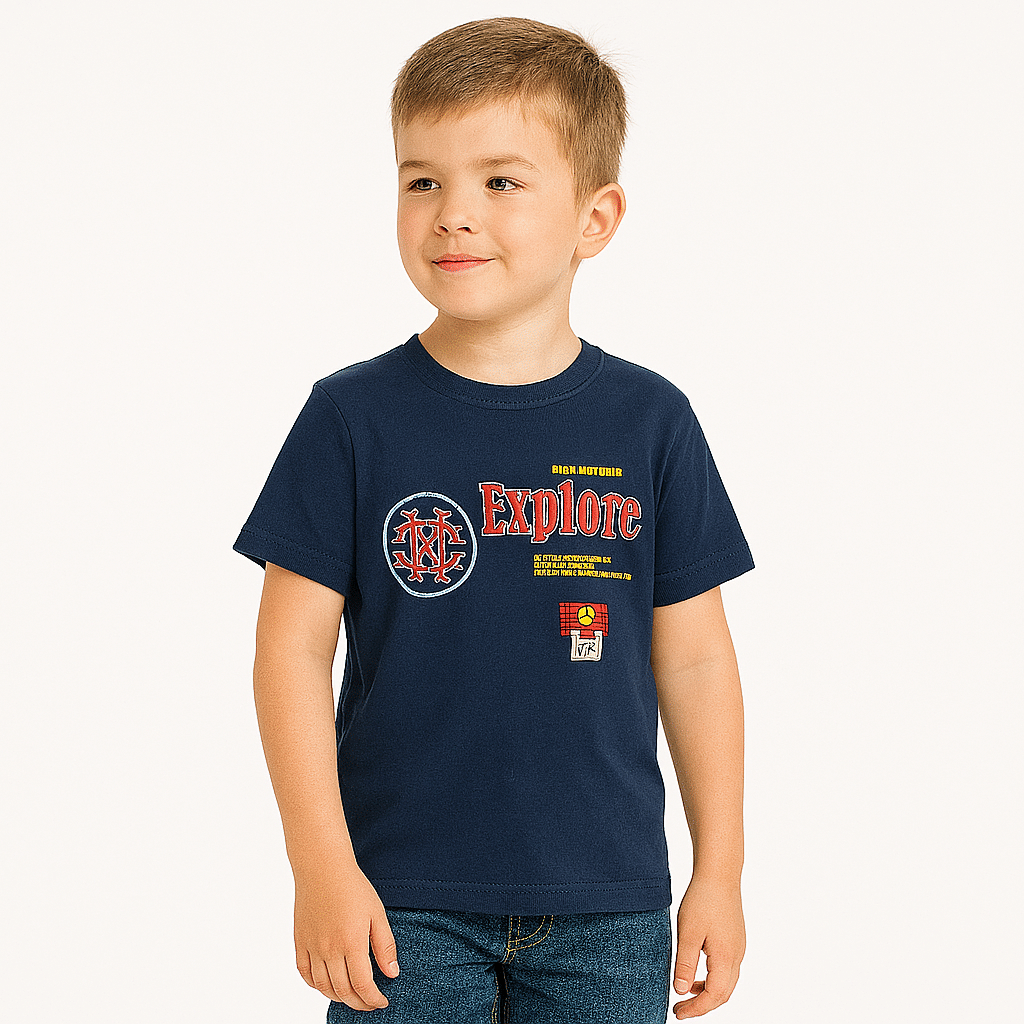     			Tring Pack of 1 Boys Cotton Blend T-Shirt ( Blue )