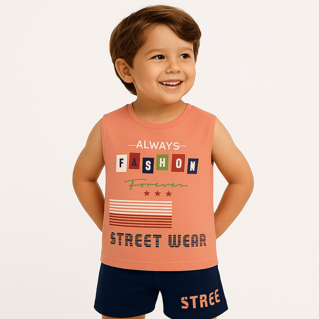     			Tring Pack of 1 Boys Cotton Blend T-Shirt & Shorts Set ( Pink )