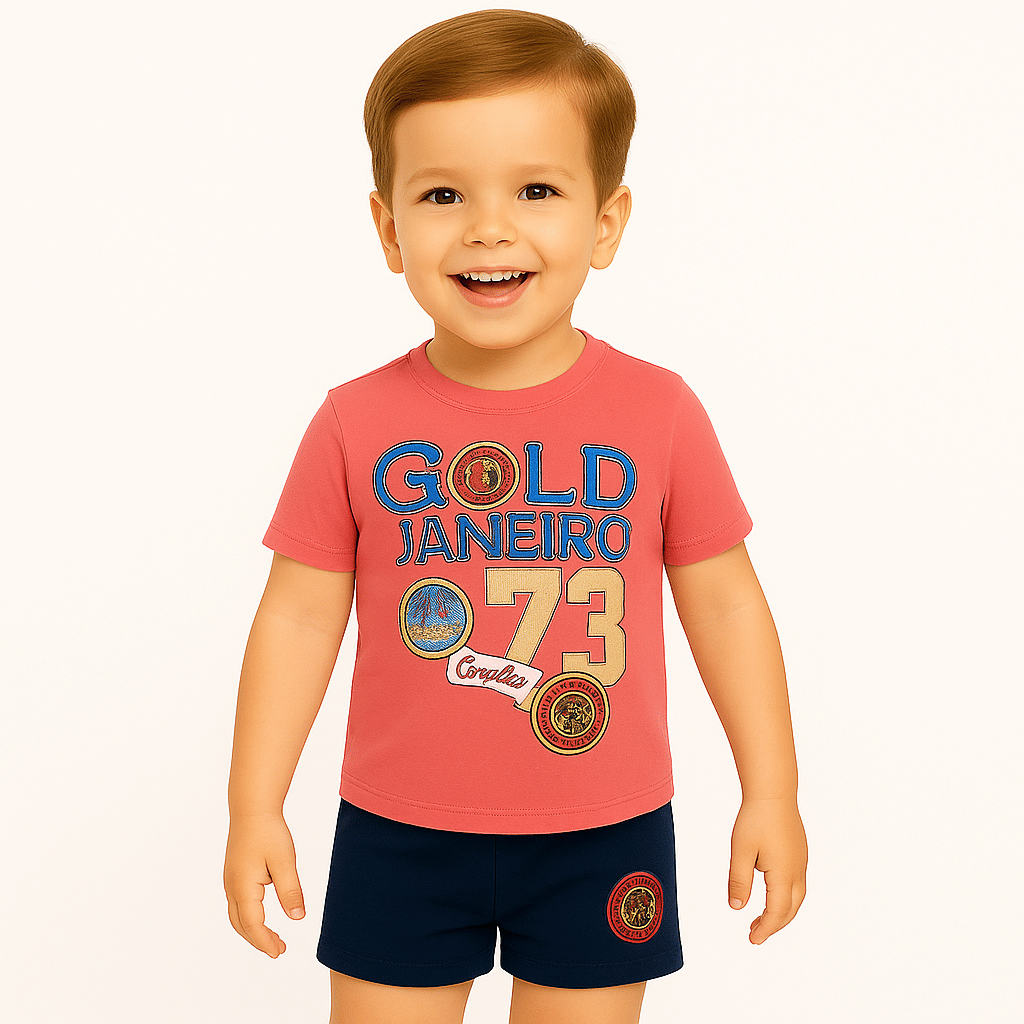     			Tring Pack of 1 Boys Cotton Blend T-Shirt & Shorts Set ( Pink )