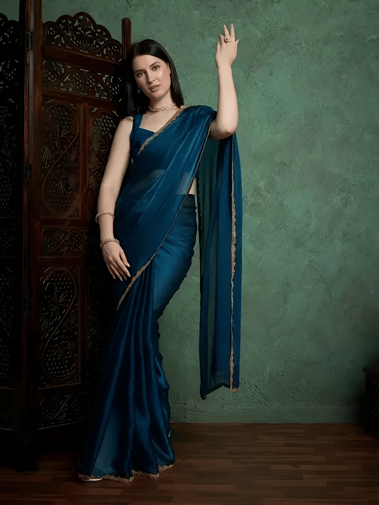 V FANCY Chiffon Solid Maheshwari Saree With Stitched Blouse ( Green ) V FANCY Chiffon Solid Maheshwari Saree With Stitched Blouse ( Green )