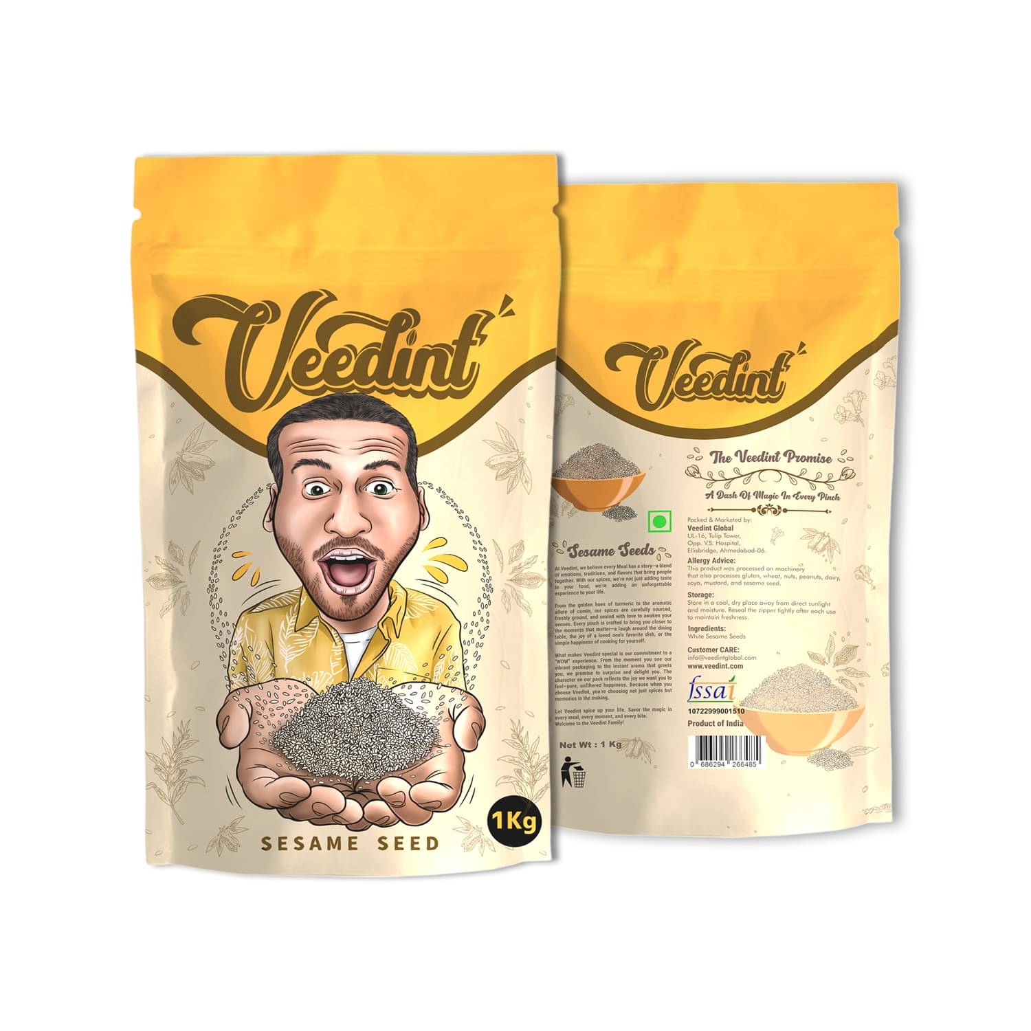 VeeDInt Sesame Seeds, 1Kg, Whole, Natural, White, Raw, Indian Origin 1 kg VeeDInt Sesame Seeds, 1Kg, Whole, Natural, White, Raw, Indian Origin 1 kg