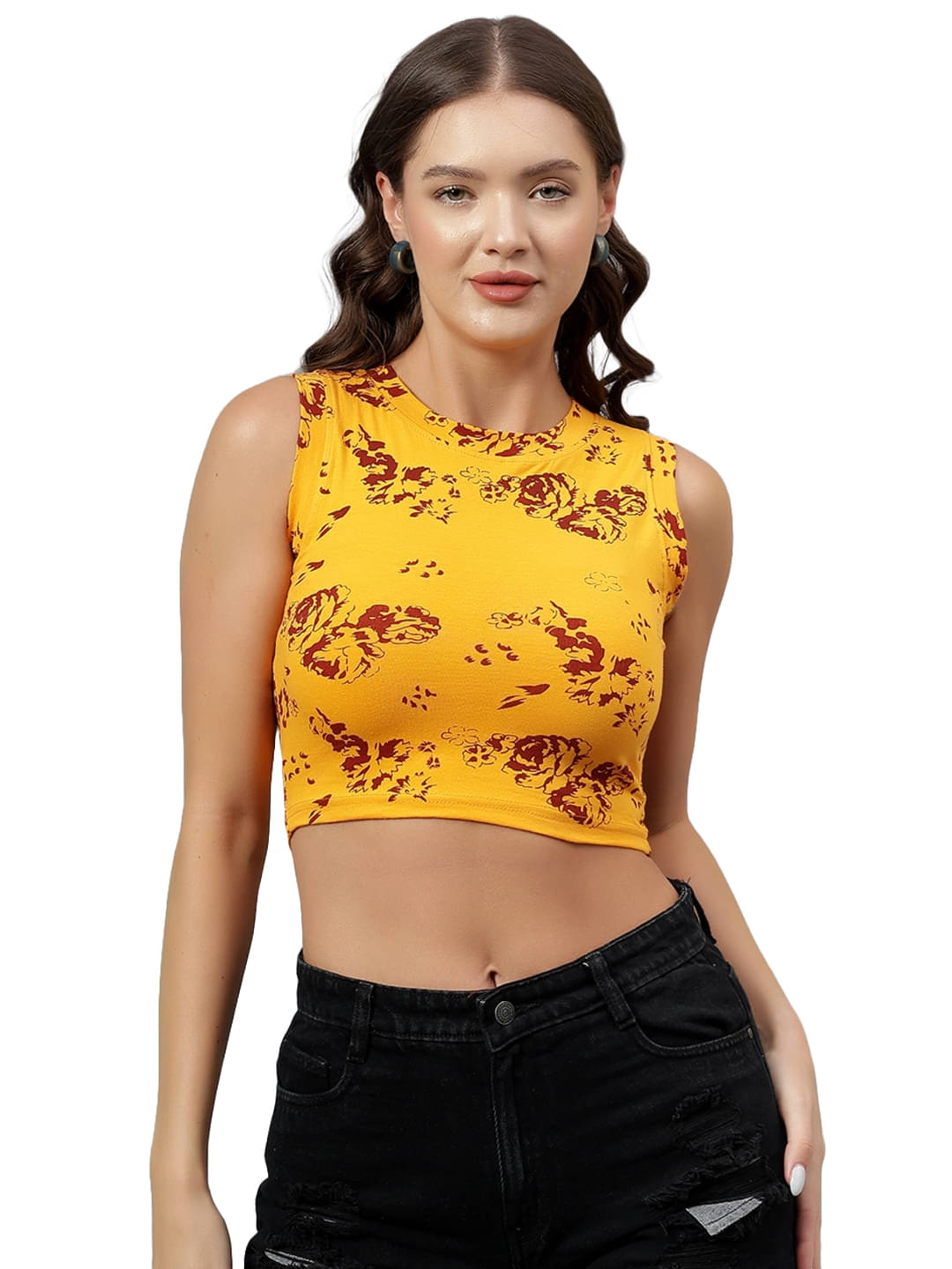     			Volex Women's Cotton Crop Top ( Mustard )