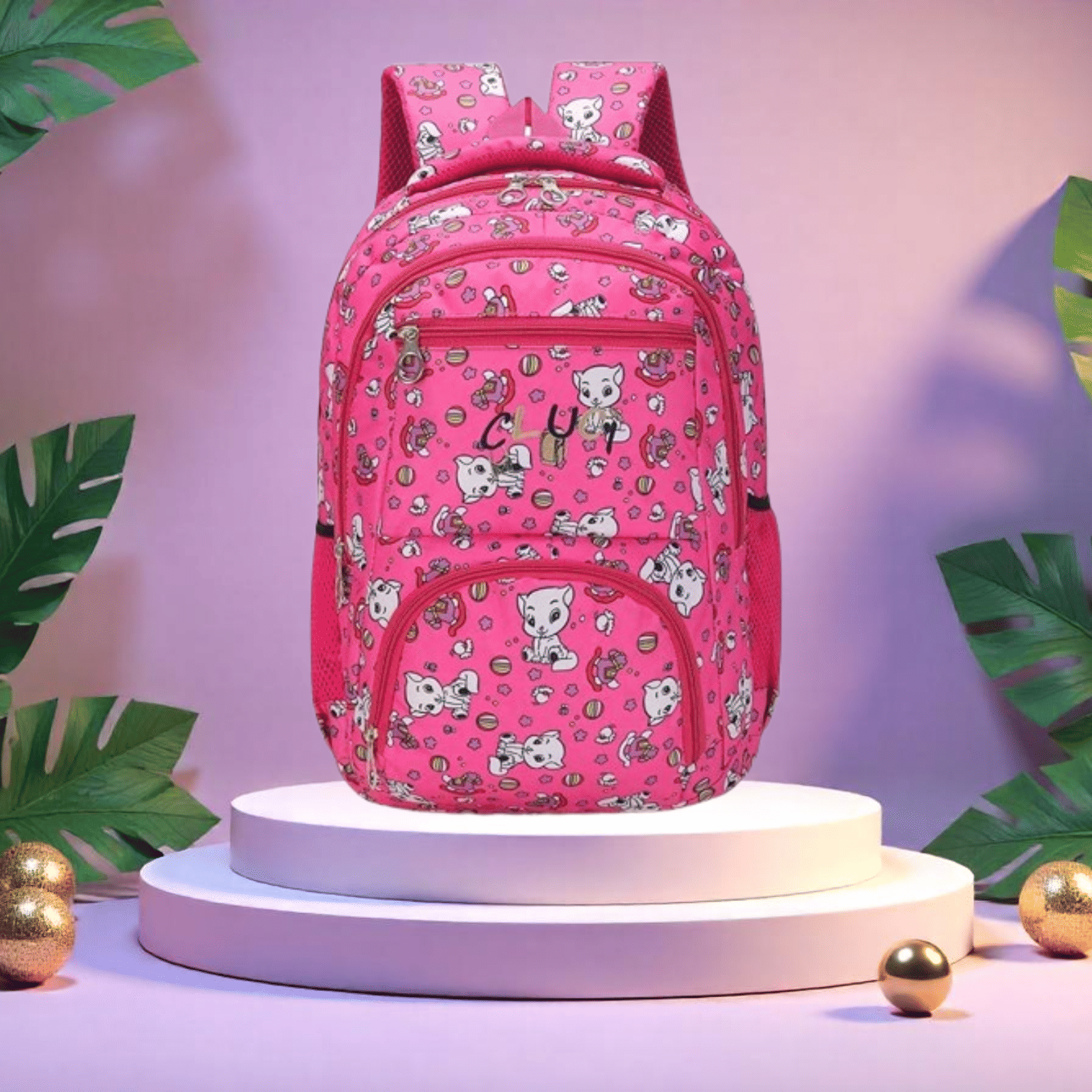    			WizzyMart 30 Ltrs Polyester Backpack *For Boys & Girls ( Pink )