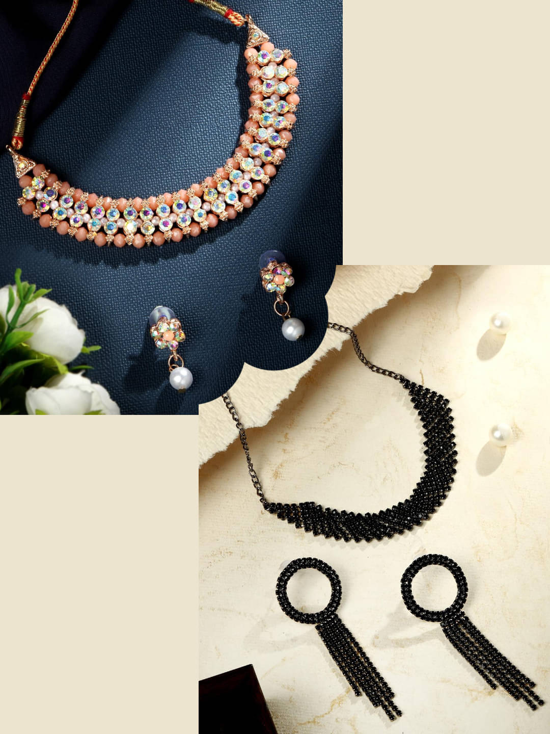     			Asmitta Jewellery Multi Color Alloy Necklace Set ( Pack of 2 )