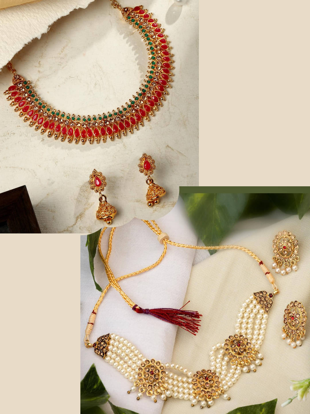     			Asmitta Jewellery Multi Color Alloy Necklace Set ( Pack of 2 )