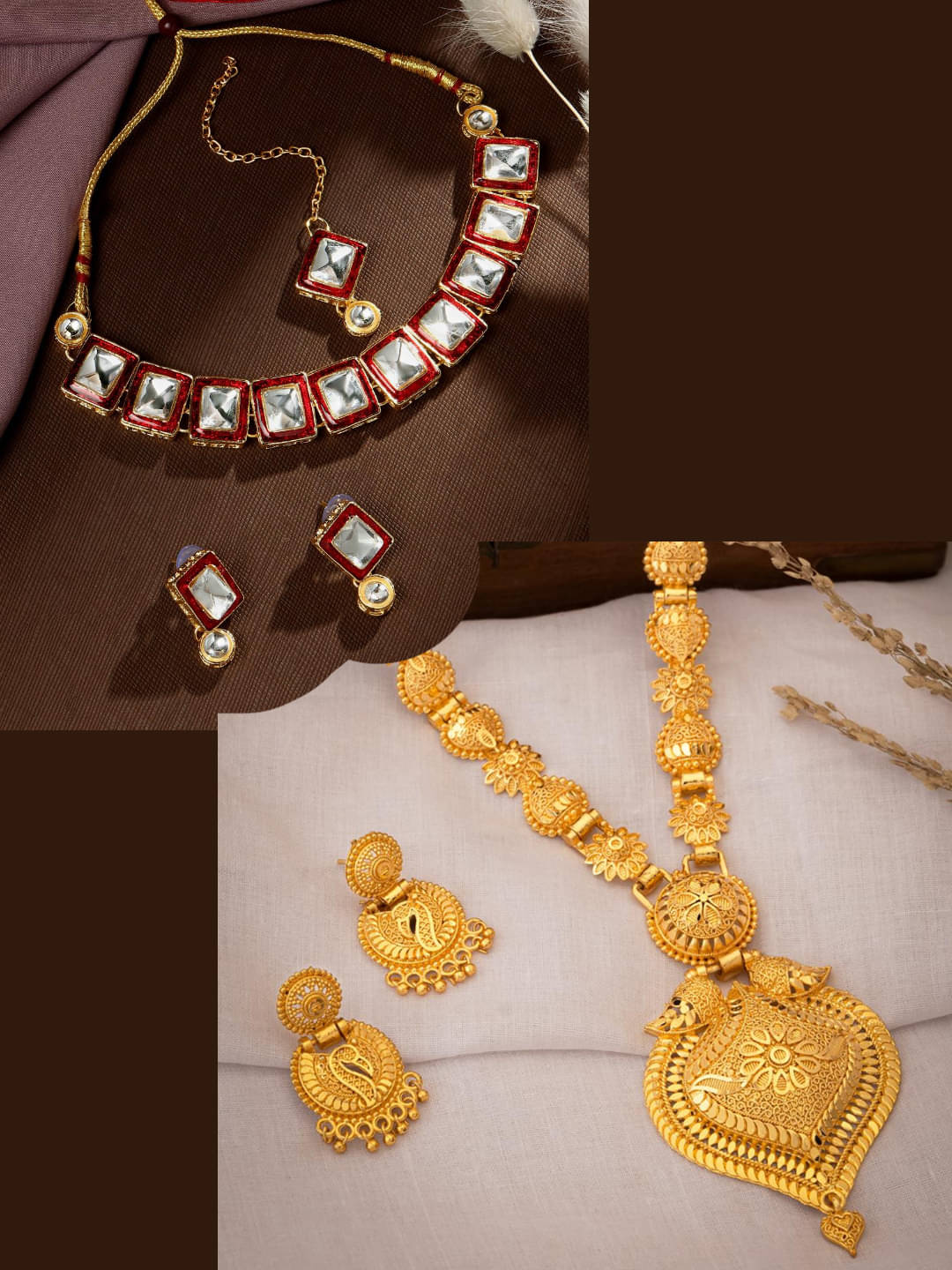     			Asmitta Jewellery Multi Color Alloy Necklace Set ( Pack of 2 )