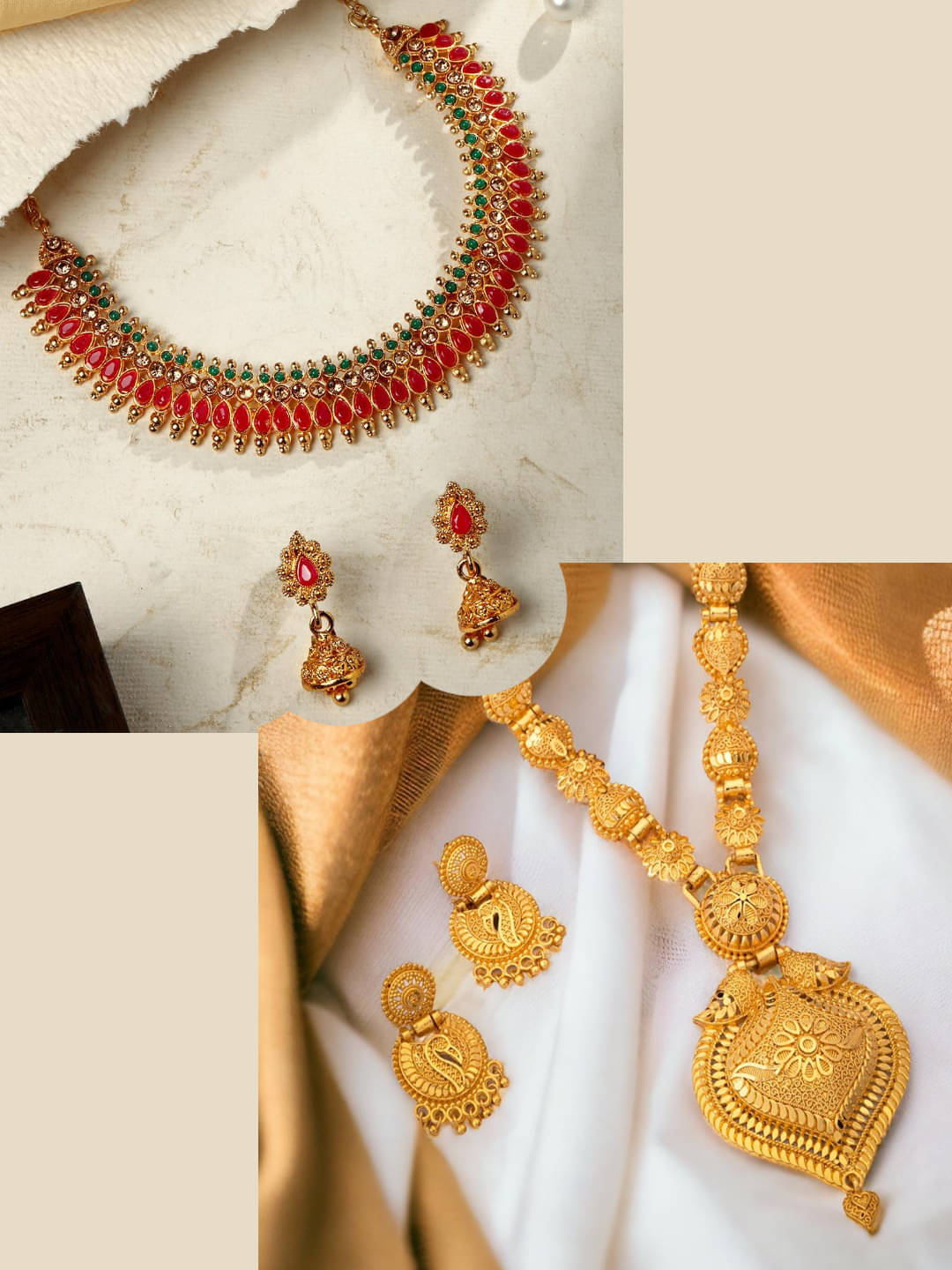     			Asmitta Jewellery Multi Color Alloy Necklace Set ( Pack of 2 )