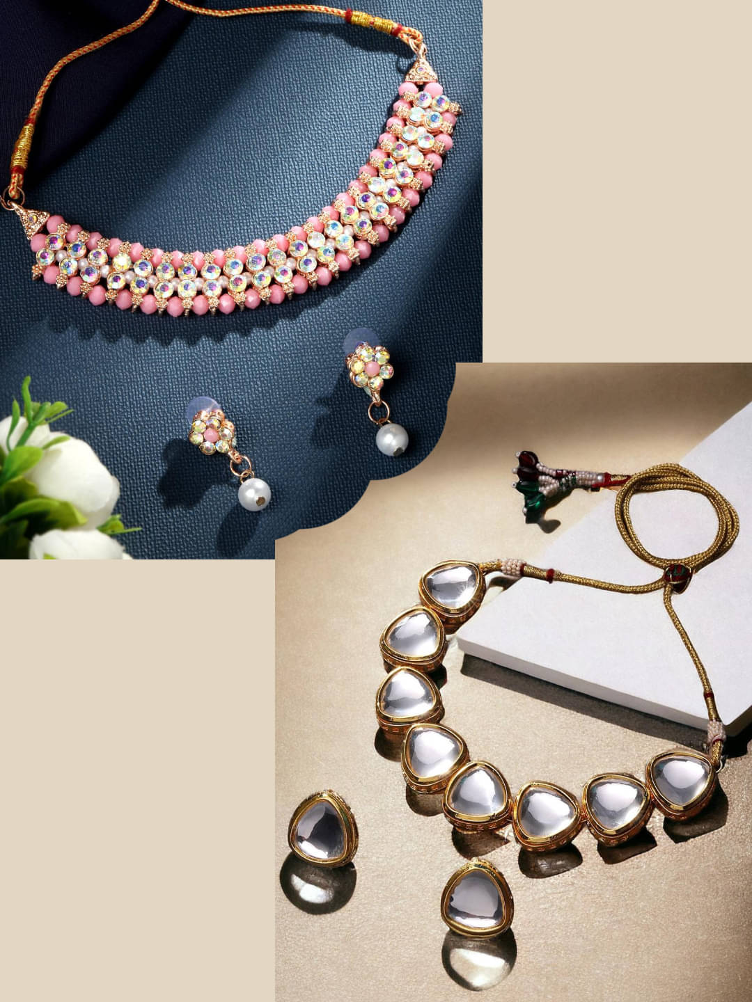     			Asmitta Jewellery Multi Color Alloy Necklace Set ( Pack of 2 )