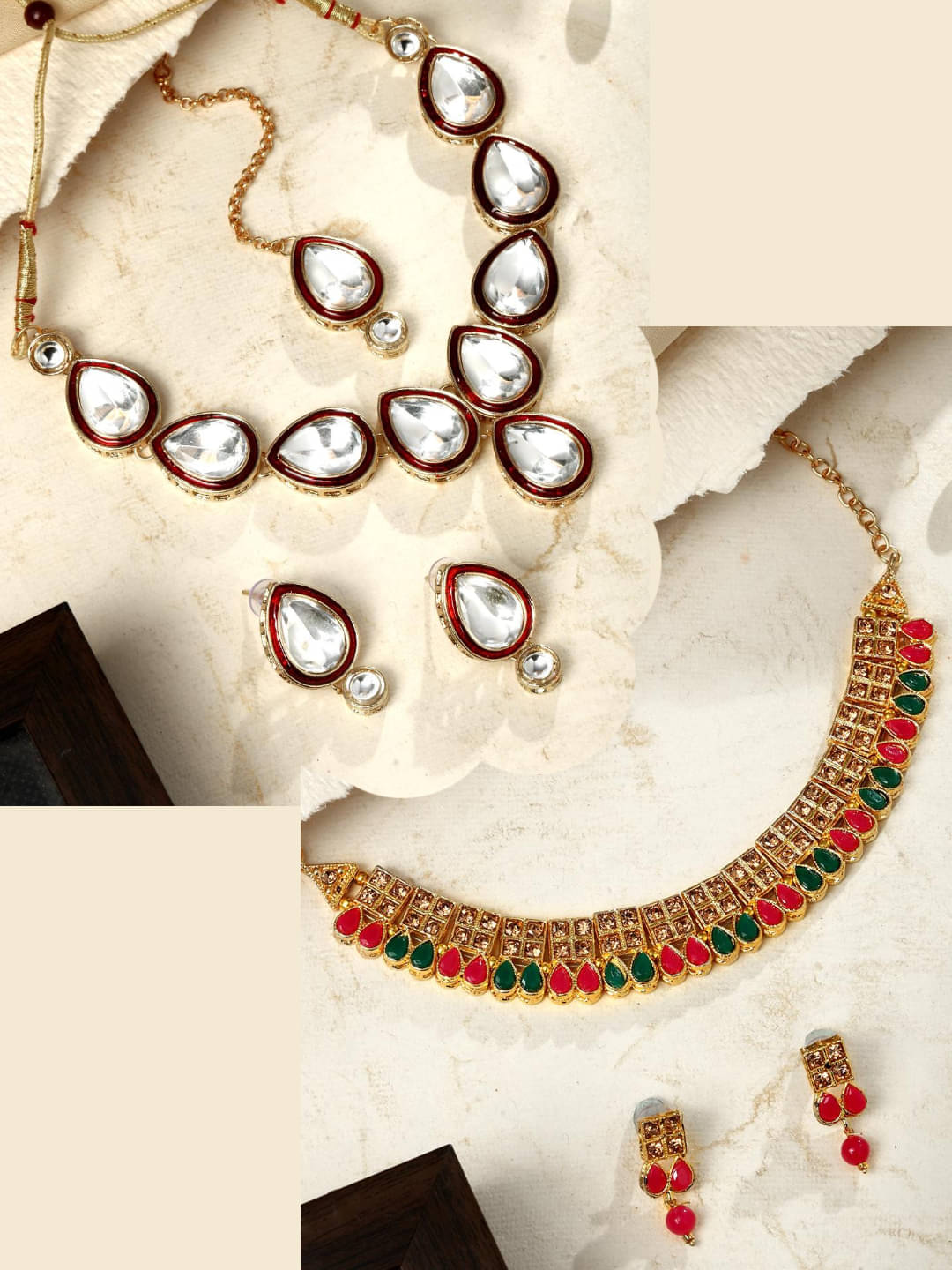     			Asmitta Jewellery Multi Color Alloy Necklace Set ( Pack of 2 )