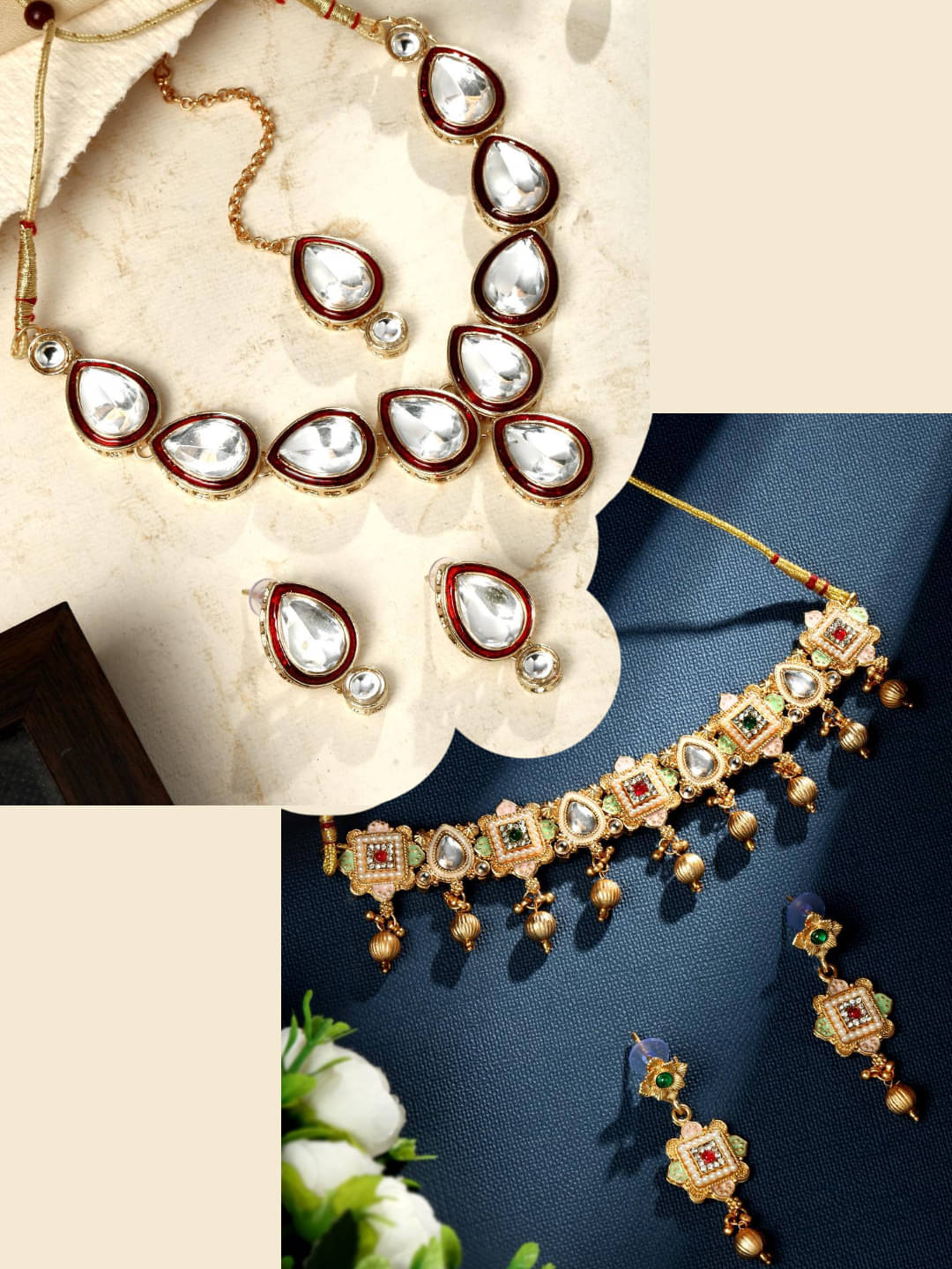    			Asmitta Jewellery Multi Color Alloy Necklace Set ( Pack of 2 )