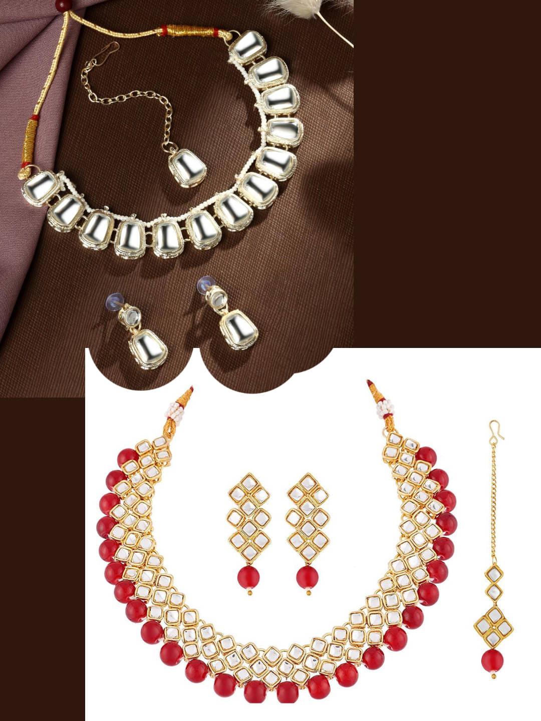     			Asmitta Jewellery Multi Color Alloy Necklace Set ( Pack of 2 )
