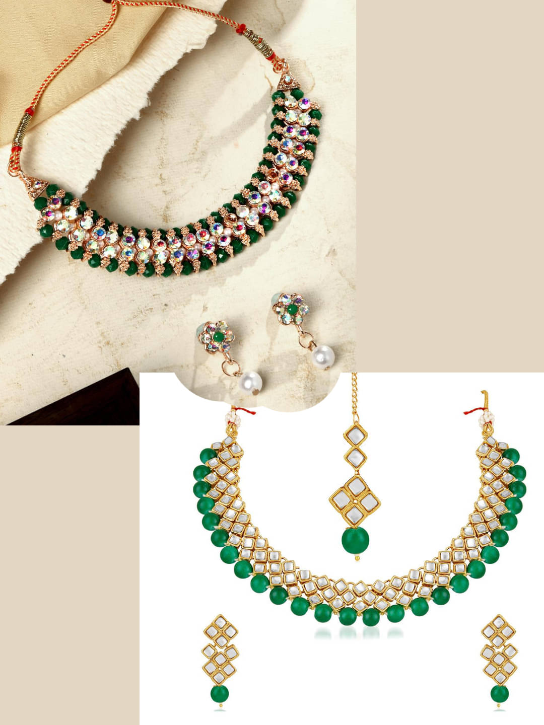     			Asmitta Jewellery Multi Color Alloy Necklace Set ( Pack of 2 )