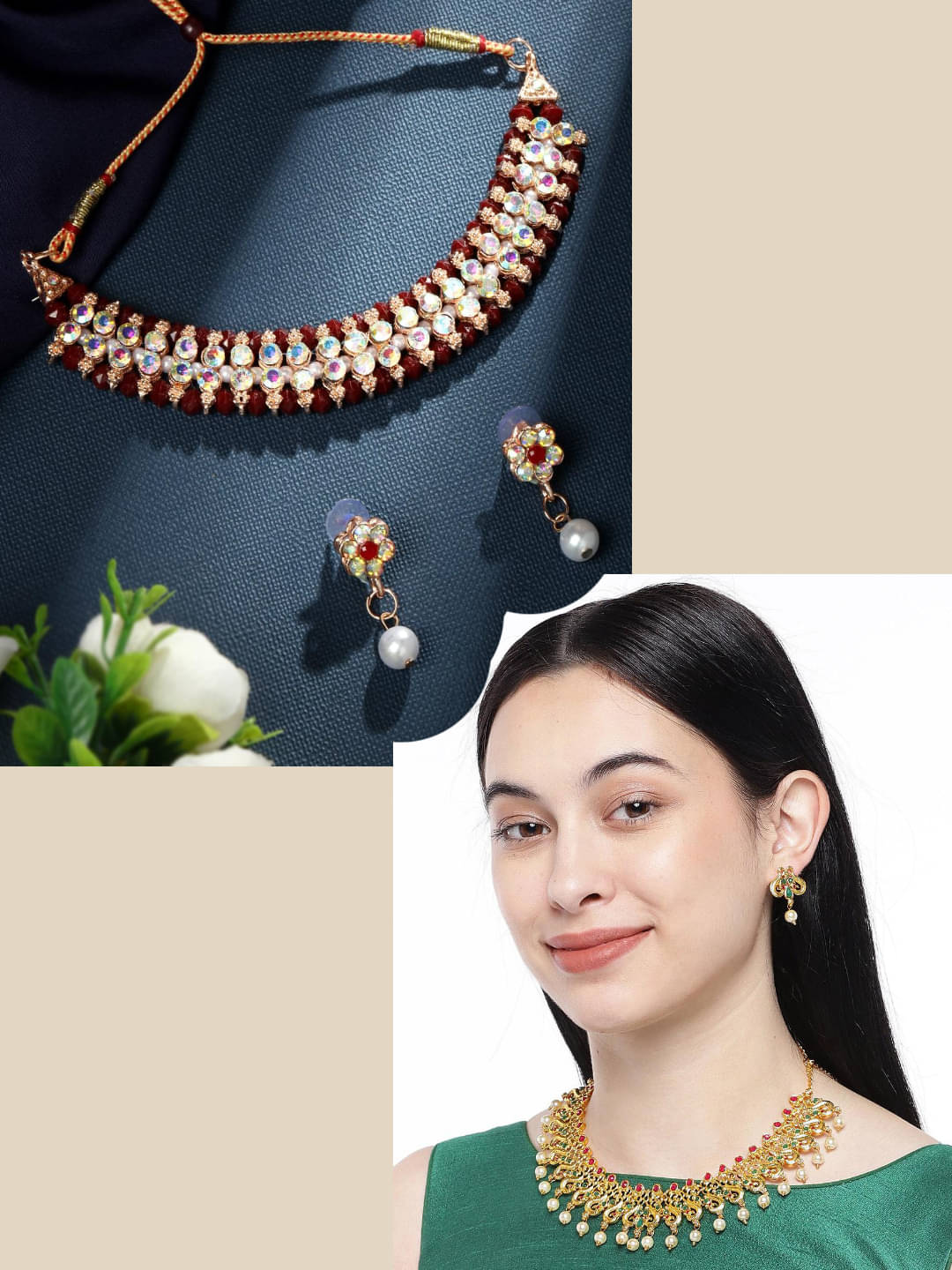 Asmitta Jewellery Multi Color Alloy Necklace Set ( Pack of 2 ) Asmitta Jewellery Multi Color Alloy Necklace Set ( Pack of 2 )