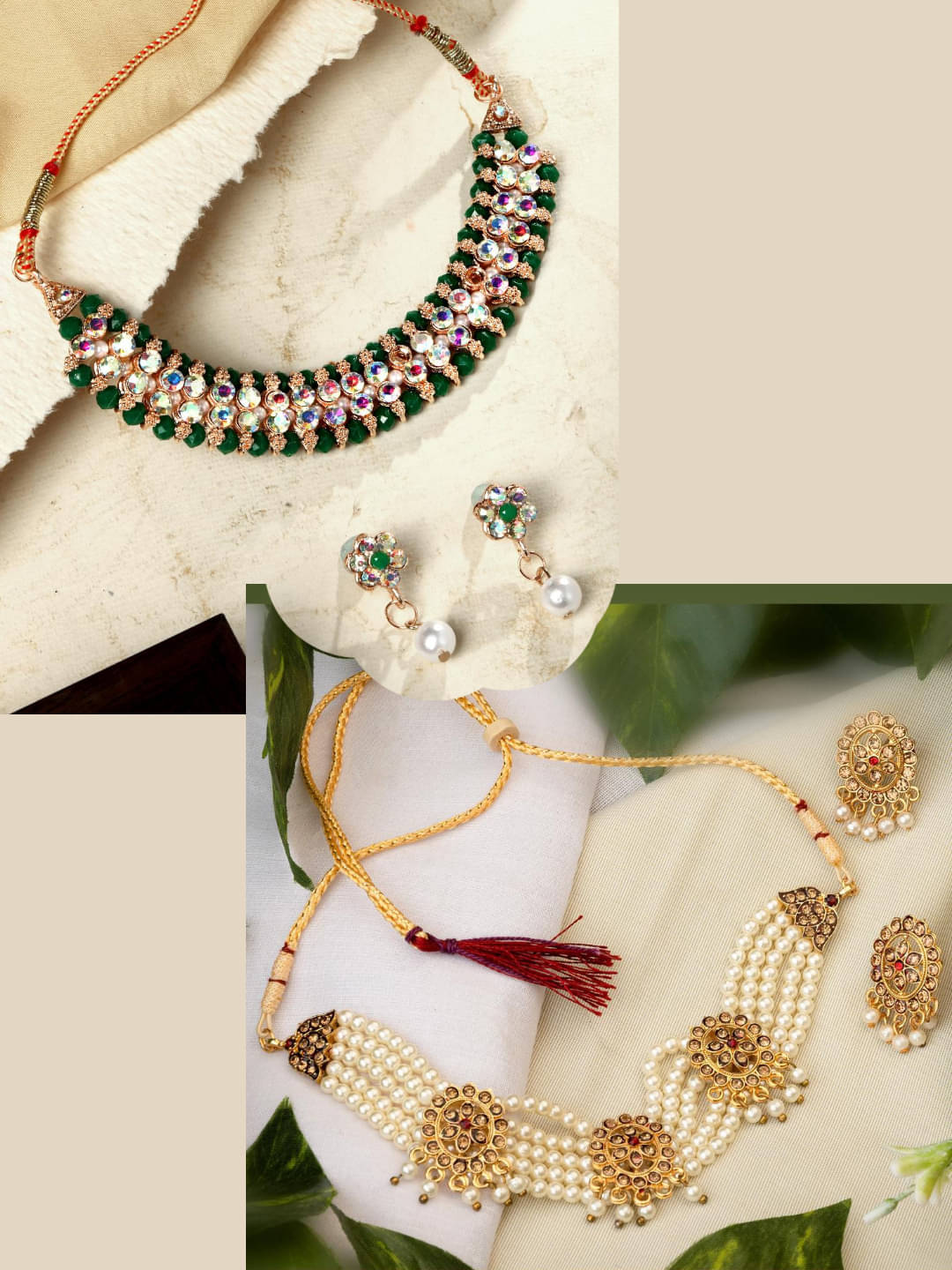 Asmitta Jewellery Multi Color Alloy Necklace Set ( Pack of 2 ) Asmitta Jewellery Multi Color Alloy Necklace Set ( Pack of 2 )