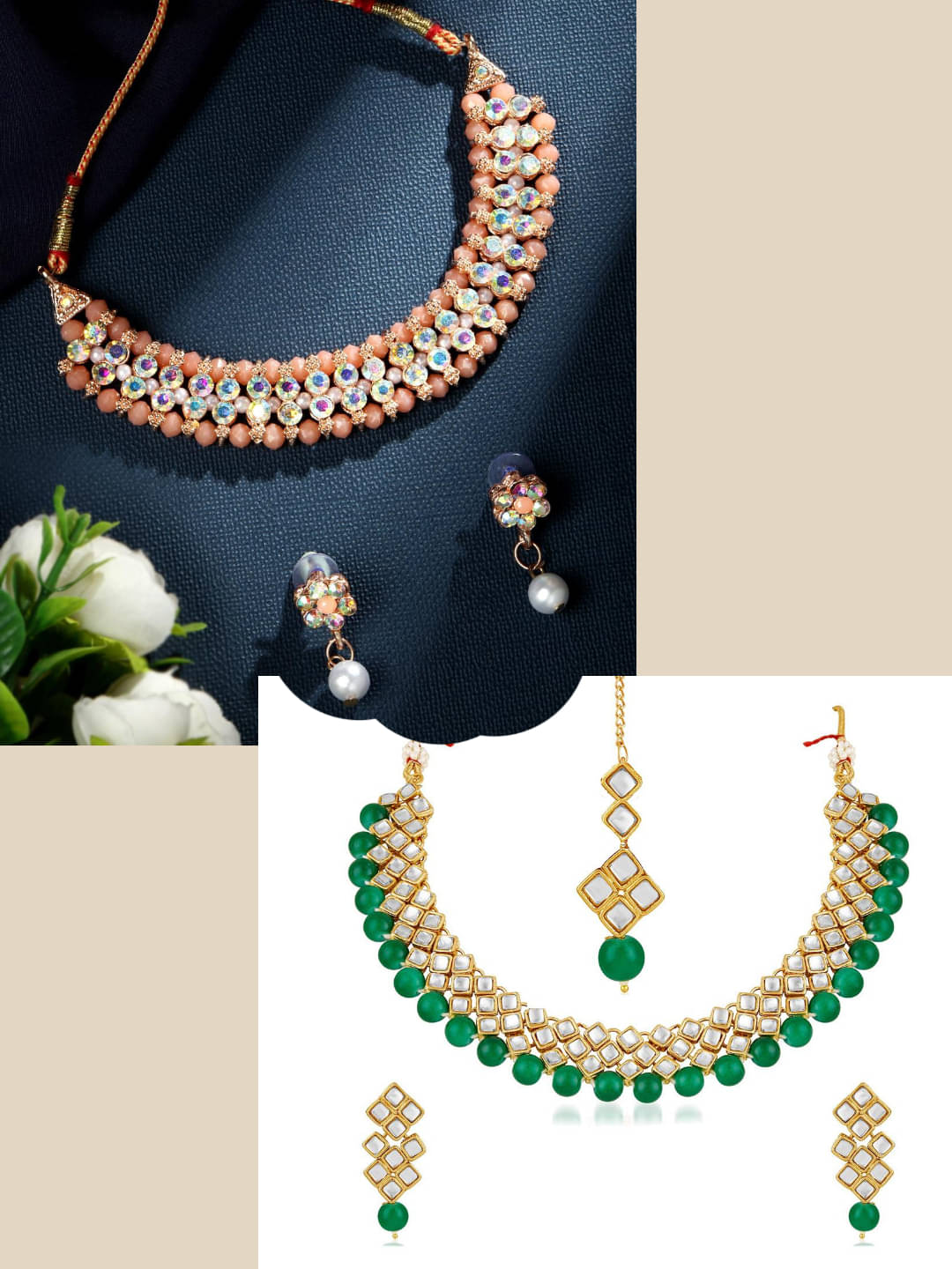 Asmitta Jewellery Multi Color Alloy Necklace Set ( Pack of 2 ) Asmitta Jewellery Multi Color Alloy Necklace Set ( Pack of 2 )