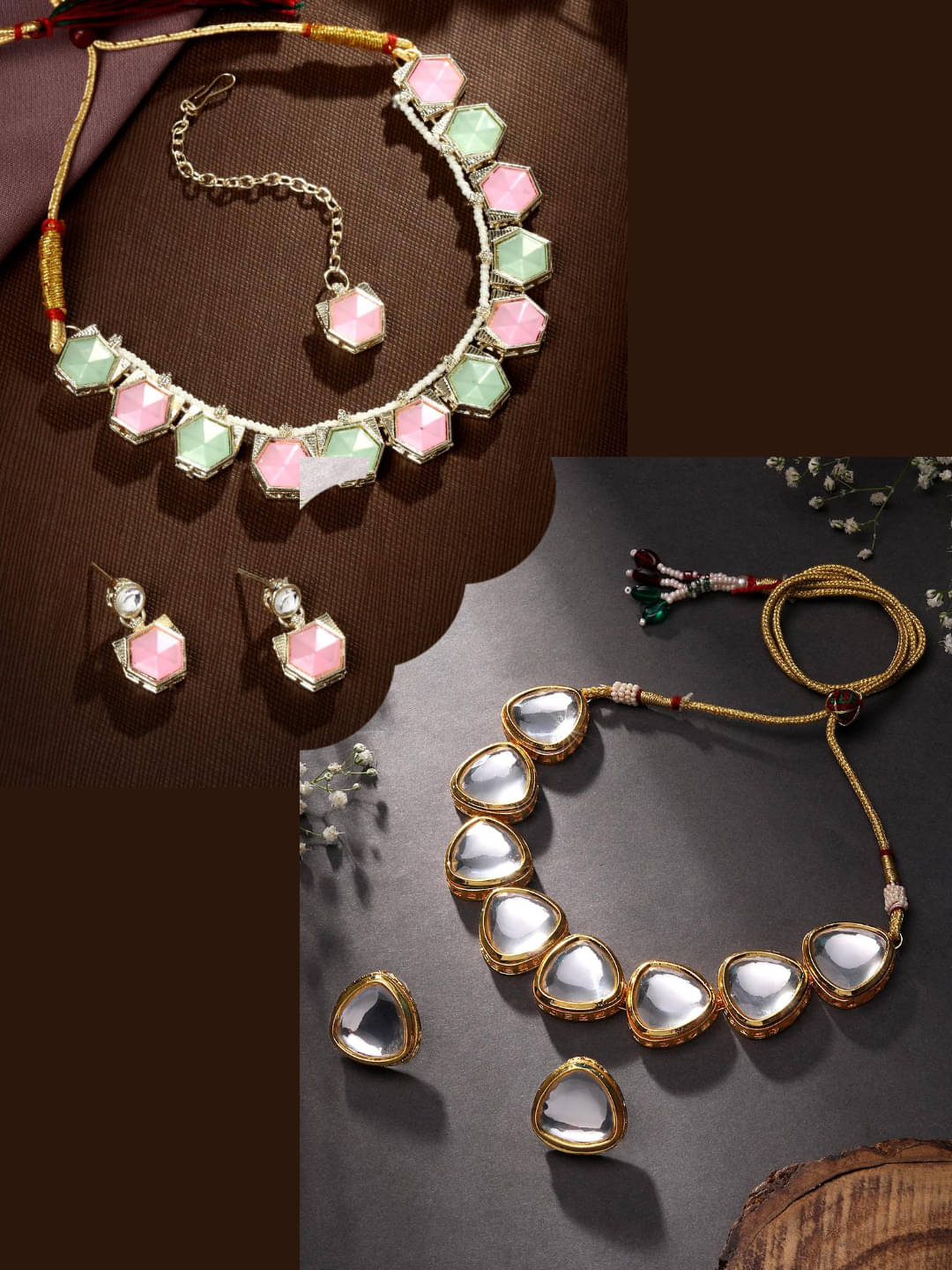     			Asmitta Jewellery Multi Color Alloy Necklace Set ( Pack of 2 )