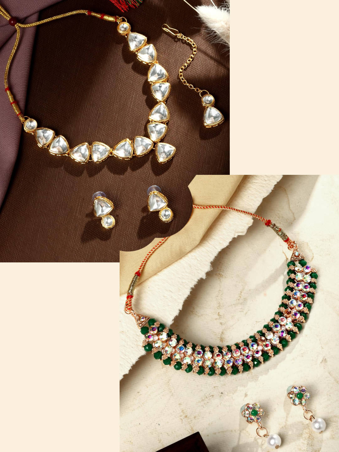 Asmitta Jewellery Multi Color Alloy Necklace Set ( Pack of 2 ) Asmitta Jewellery Multi Color Alloy Necklace Set ( Pack of 2 )