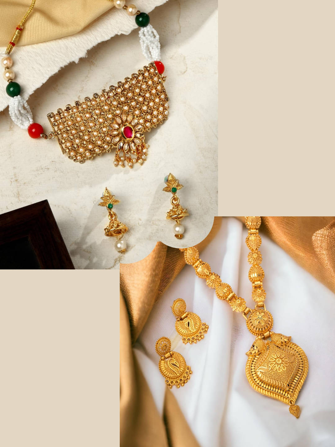     			Asmitta Jewellery Multi Color Alloy Necklace Set ( Pack of 2 )