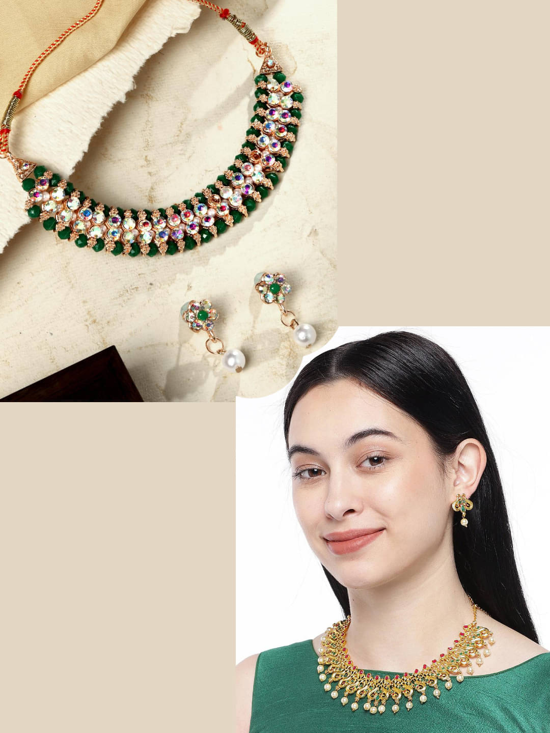 Asmitta Jewellery Multi Color Alloy Necklace Set ( Pack of 2 ) Asmitta Jewellery Multi Color Alloy Necklace Set ( Pack of 2 )