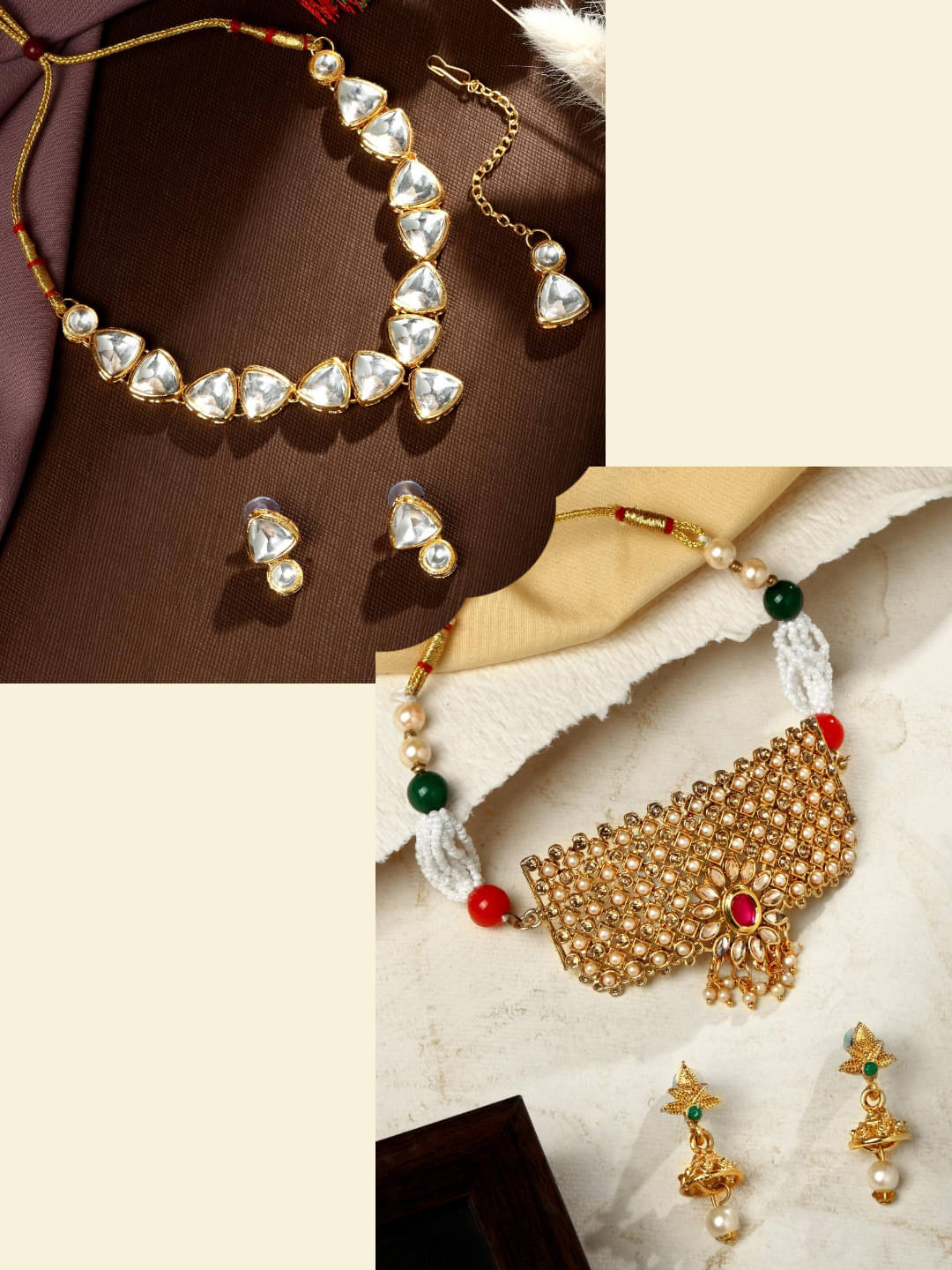 Asmitta Jewellery Multi Color Alloy Necklace Set ( Pack of 2 ) Asmitta Jewellery Multi Color Alloy Necklace Set ( Pack of 2 )