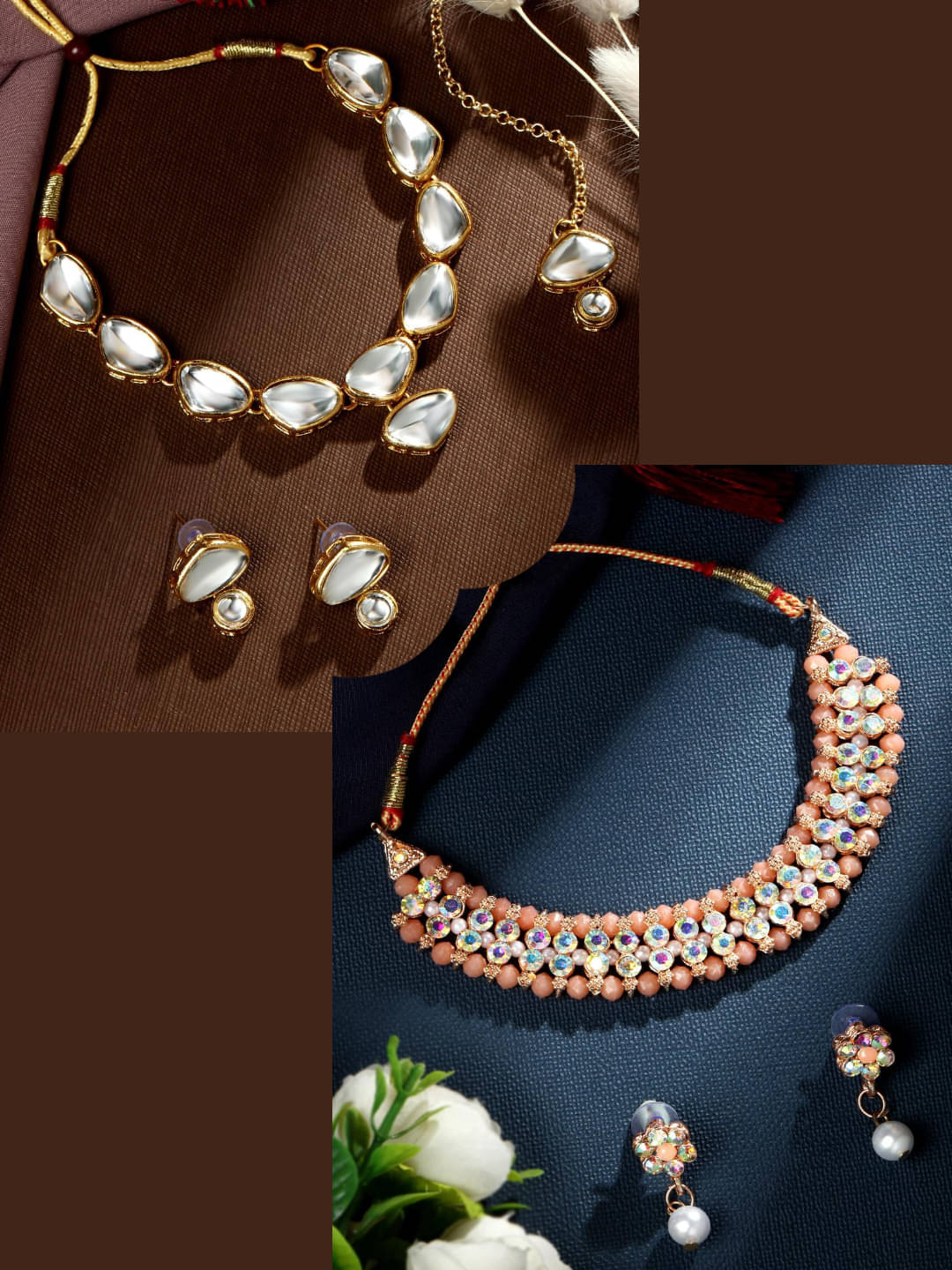 Asmitta Jewellery Multi Color Alloy Necklace Set ( Pack of 2 ) Asmitta Jewellery Multi Color Alloy Necklace Set ( Pack of 2 )