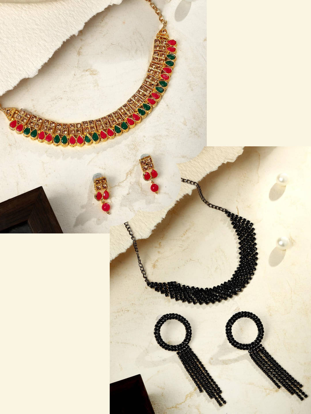 Asmitta Jewellery Multi Color Alloy Necklace Set ( Pack of 2 ) Asmitta Jewellery Multi Color Alloy Necklace Set ( Pack of 2 )