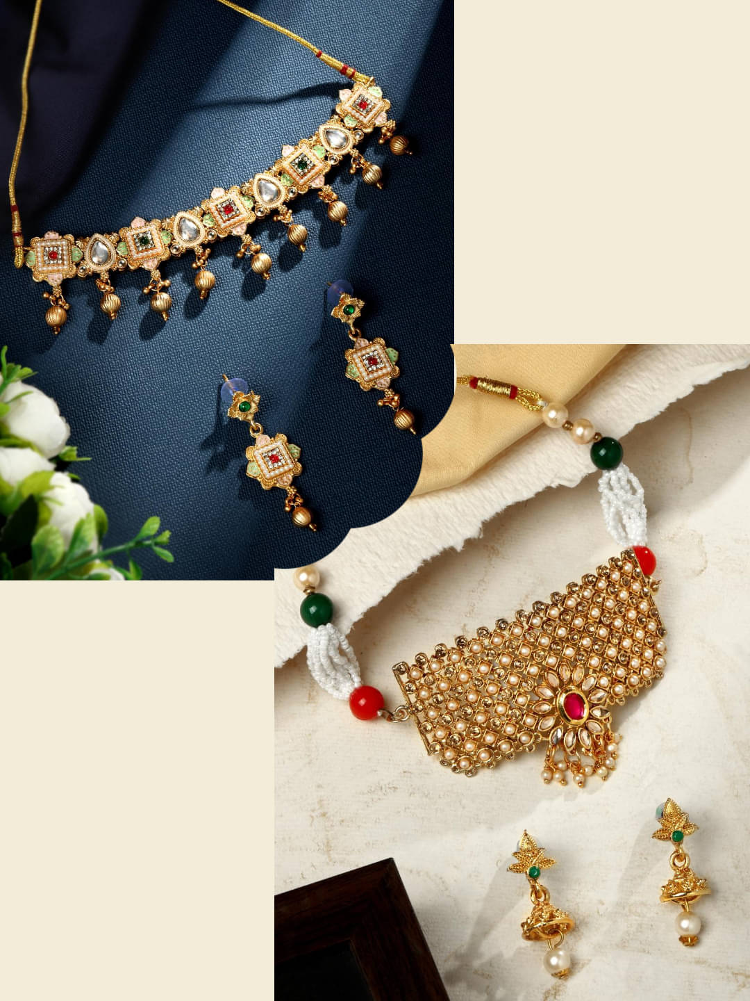 Asmitta Jewellery Multi Color Alloy Necklace Set ( Pack of 2 ) Asmitta Jewellery Multi Color Alloy Necklace Set ( Pack of 2 )