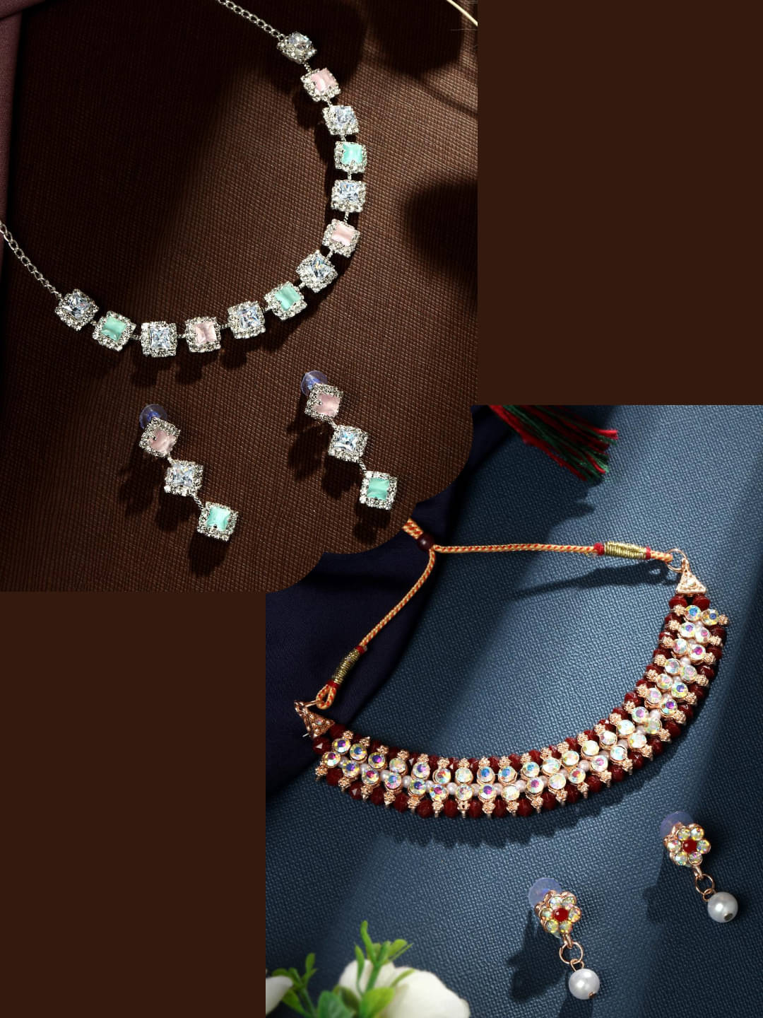 Asmitta Jewellery Multi Color Alloy Necklace Set ( Pack of 2 ) Asmitta Jewellery Multi Color Alloy Necklace Set ( Pack of 2 )