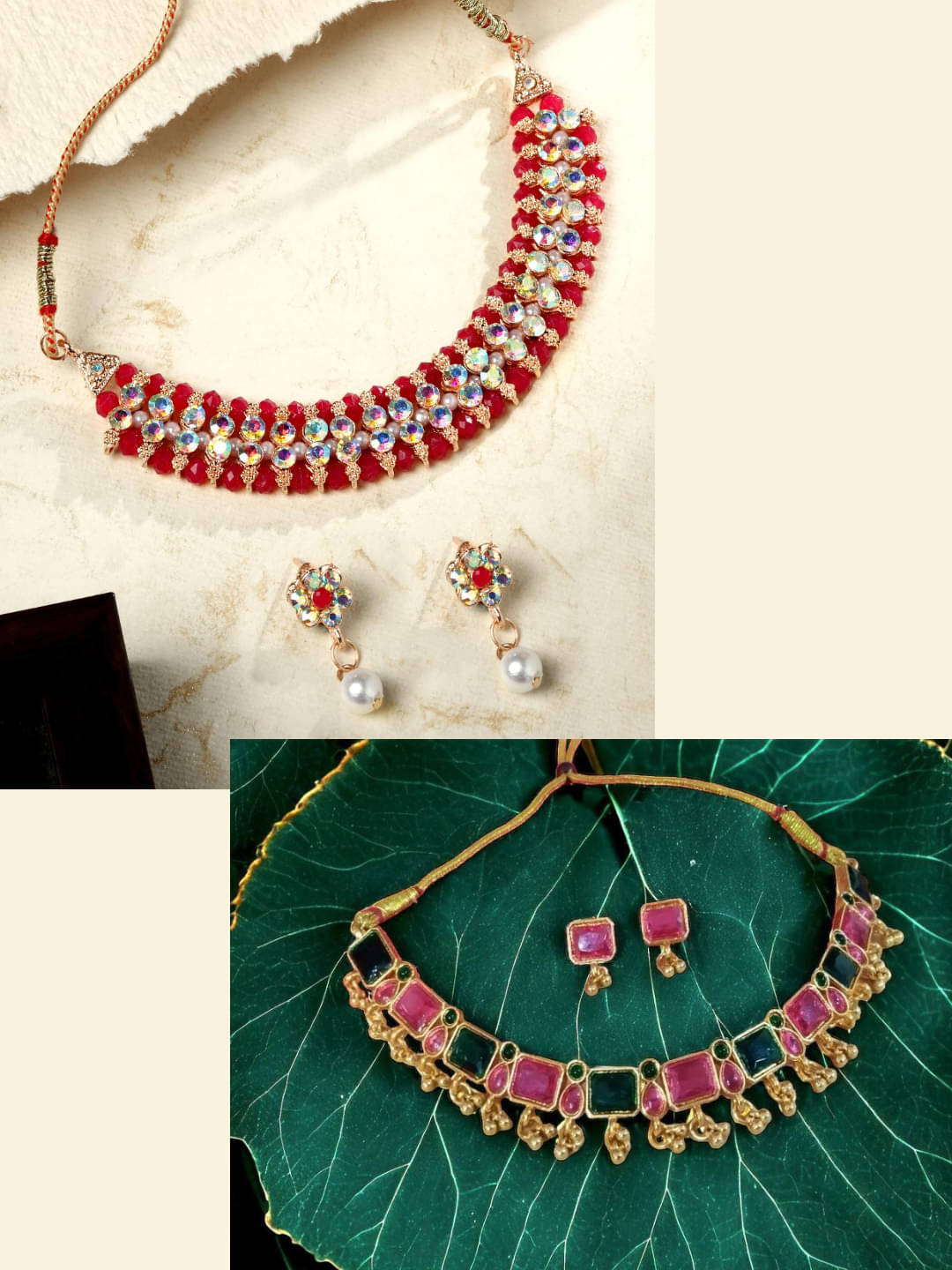 Asmitta Jewellery Multi Color Alloy Necklace Set ( Pack of 2 ) Asmitta Jewellery Multi Color Alloy Necklace Set ( Pack of 2 )