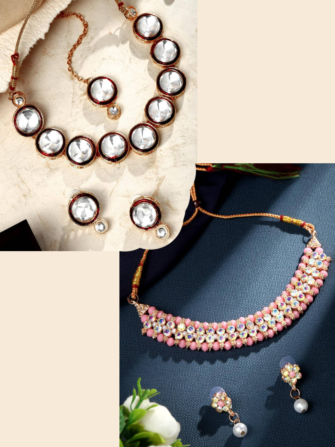     			Asmitta Jewellery Multi Color Alloy Necklace Set ( Pack of 2 )