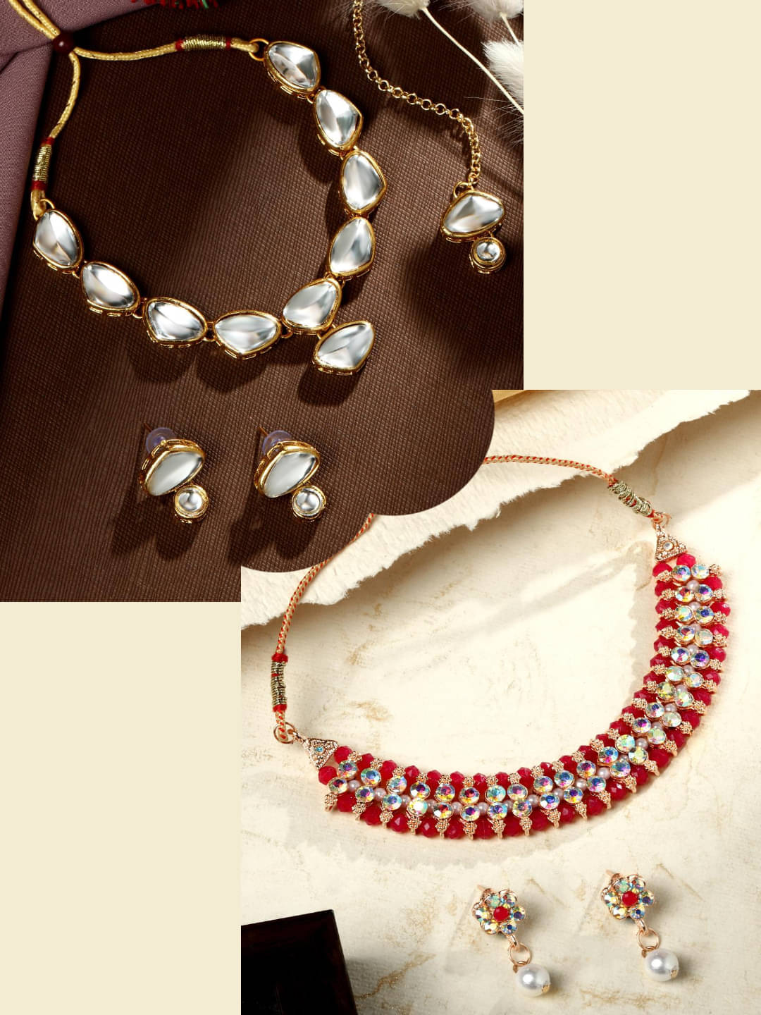 Asmitta Jewellery Multi Color Alloy Necklace Set ( Pack of 2 ) Asmitta Jewellery Multi Color Alloy Necklace Set ( Pack of 2 )